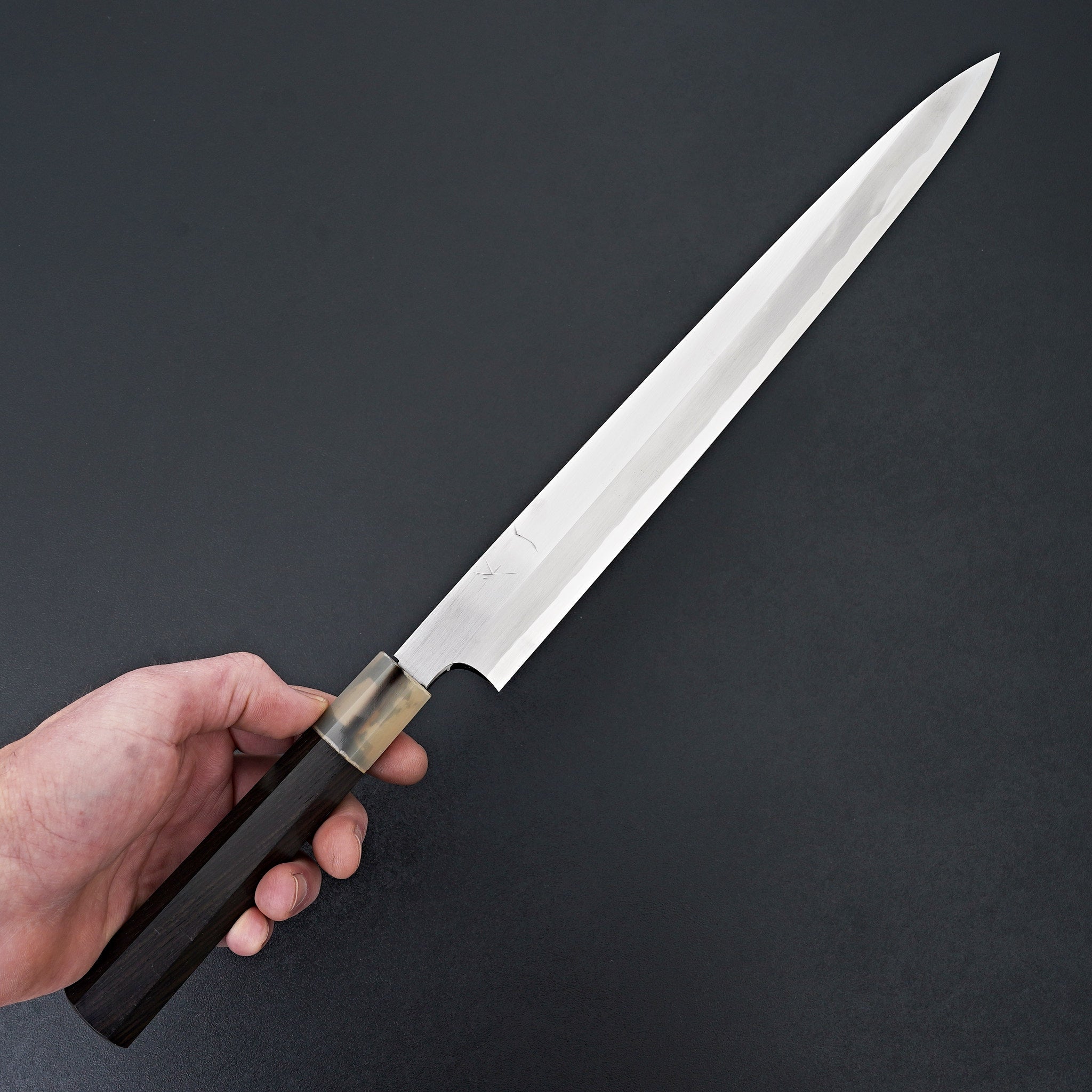 Hitohira Togashi White #1 Tachi Yanagiba 300mm Japanese Sushi Knife with Ebony Handle & Saya - Professional Sushi Chef, Fish Fillet, and Kitchen Cutting Tool