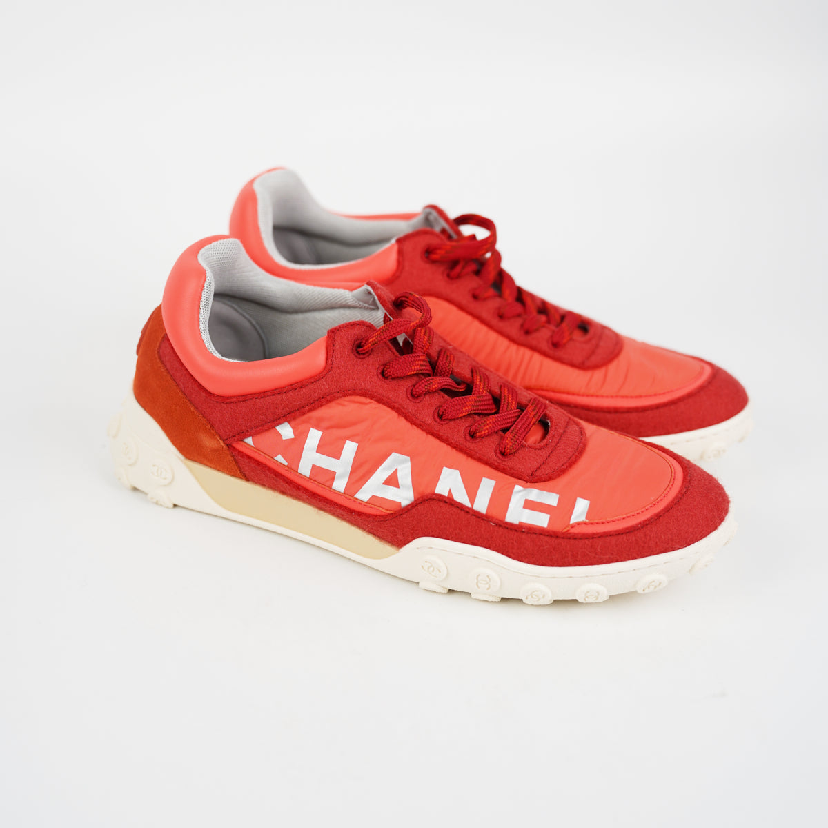 Chanel Orange Sneakers for Women - Size 39 US (7.5 UK) | Luxury Fashion Athletic Shoes for Casual Wear & Street Style