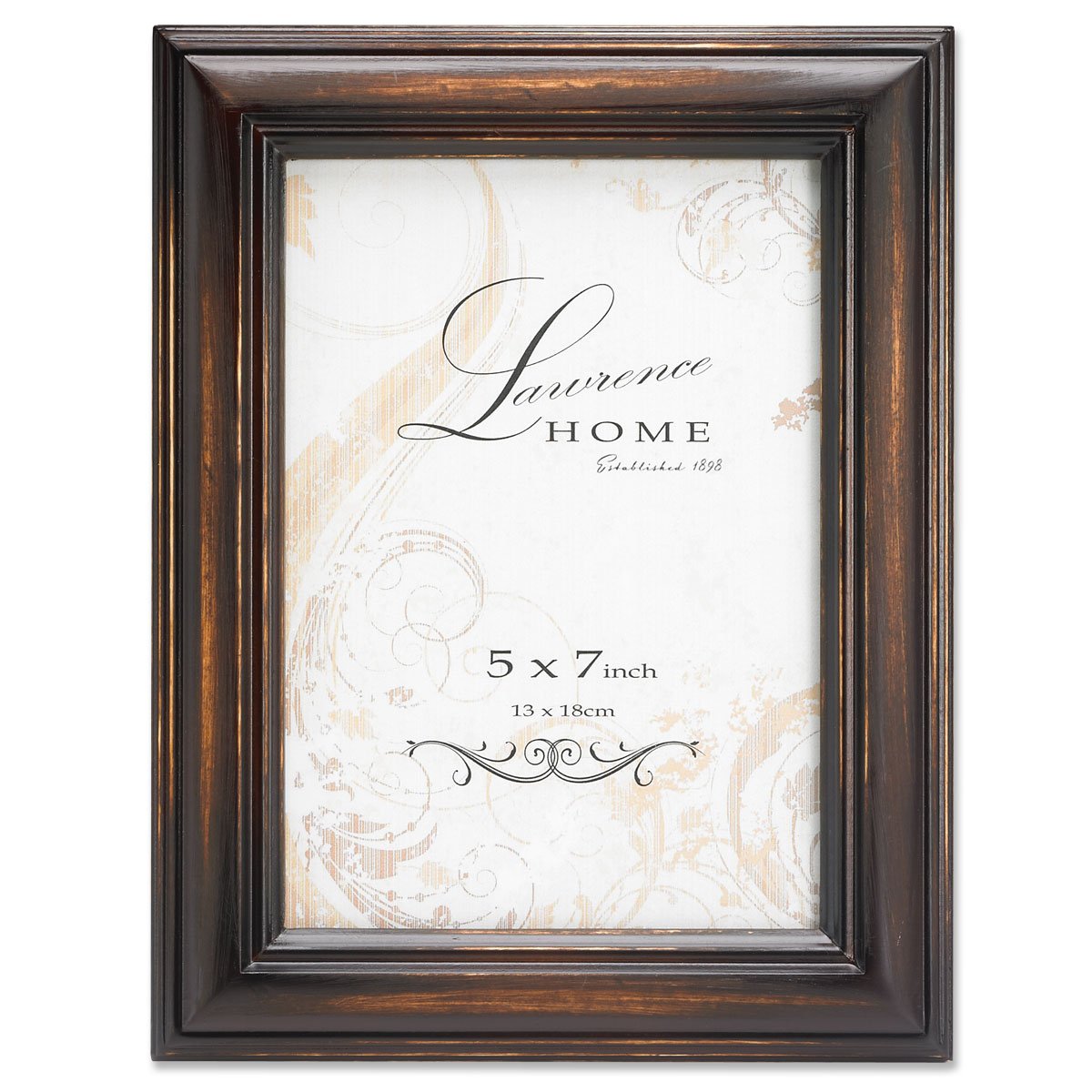 Lawrence Frames 5x7 Inch Weathered Espresso Wood Picture Frame - Perfect for Wall Decor, Photo Displays, and Home Office Decorations