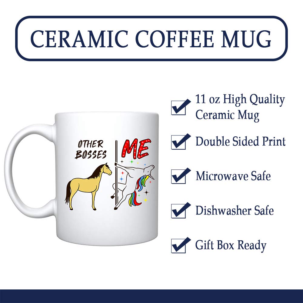 Veracco Funny Boss vs Me Ceramic Coffee Mug - 15oz Insulated Office Mug with Handle, Perfect Gag Gift for Coworkers, White Elephant, Secret Santa & Work Humor