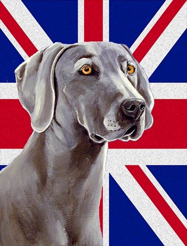 British Union Jack Flag - Large Garden Size for Outdoor Decor, Weimaraner Dog Lover Gift, Perfect for Yard, Patio, and UK-Themed Parties