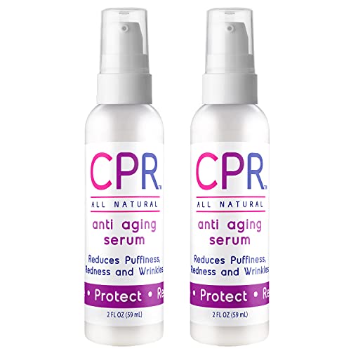 CPR Anti-Aging Serum (2 oz) - Hydrating Face Moisturizer with Hypochlorous Acid (HOCL) - Skin Tightening Lotion Reduces Wrinkles, Redness & Puffiness - Face & Neck Repair Cream for All Skin Types - 2 Pack | Daily Skincare Routine, Nighttime Treatment, Post-Workout Recovery