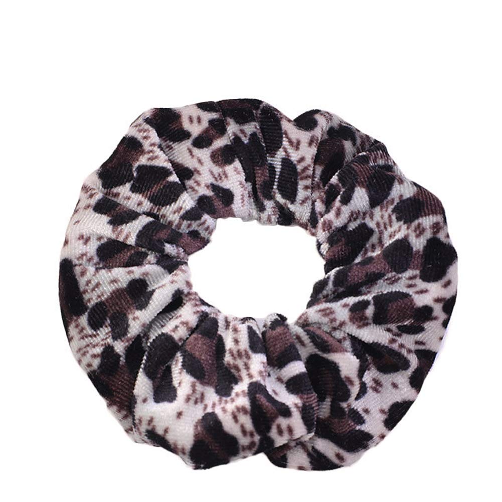 **Magik 30-60 Gold Velvet Hair Scrunchies | Soft Elastic Hair Ties for Women & Girls | Leopard & Dots Print (60 Pack) | Perfect for Workouts, School, and Everyday Styling**