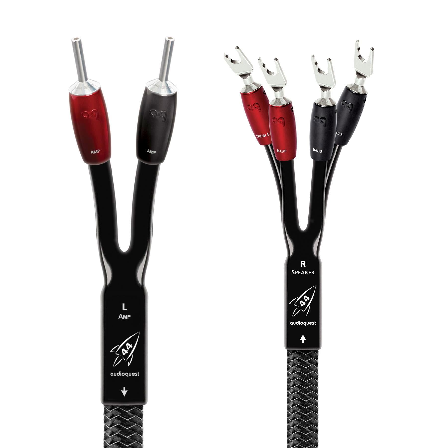 AudioQuest Rocket 44 High-Performance Speaker Cables - Premium Oxygen-Free Copper for Crystal Clear Audio - Perfect for Home Theater & Hi-Fi Sound Systems