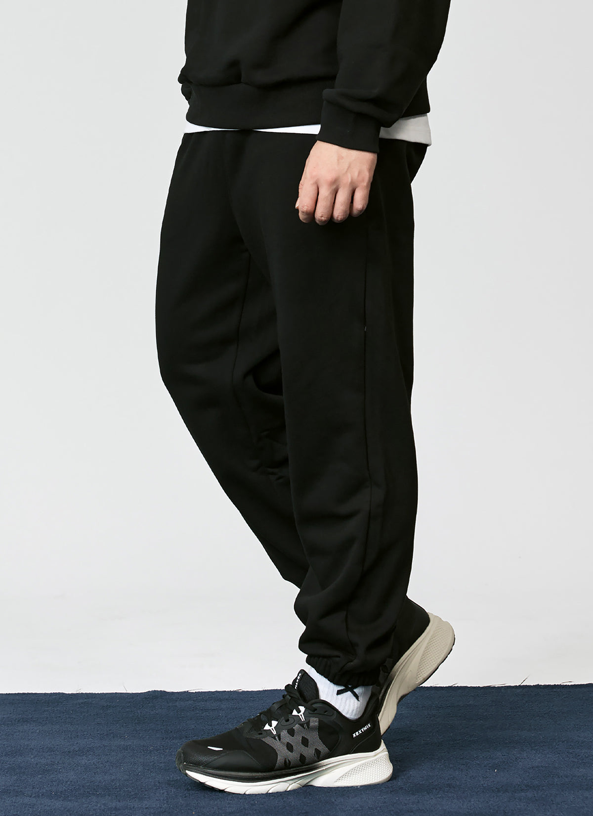 French Terry Loose Fit Jogger Pants for Men - Comfortable Casual Sweatpants with Elastic Waist & Pockets - Perfect for Lounge, Workout & Travel