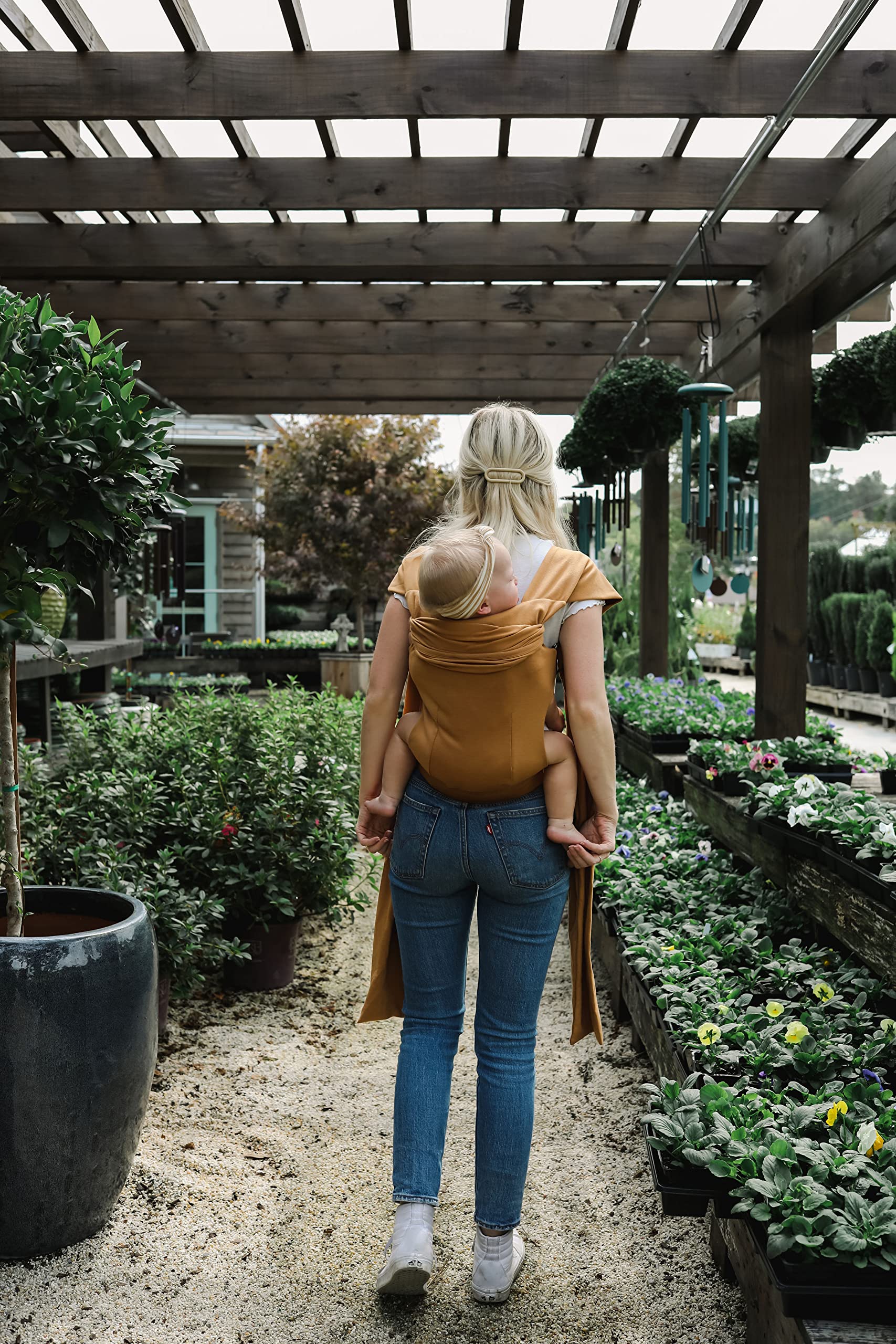 Lalabu Simple Baby Wrap - No-Tie, Comfortable & Easy-to-Use Infant Carrier for 3 Months to 2 Years (Camel) | Perfect for Hands-Free Parenting, Errands & Bonding Time