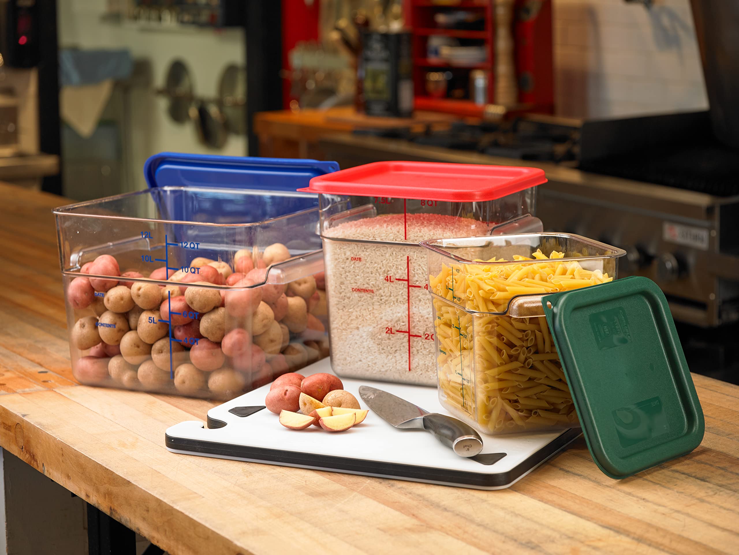 Stackable 8-Quart Clear Polycarbonate (PC) Square Food Storage Container by Carlisle FoodService - Ideal for Catering, Buffets, Restaurants & Commercial Kitchens - Durable, BPA-Free & Dishwasher Safe