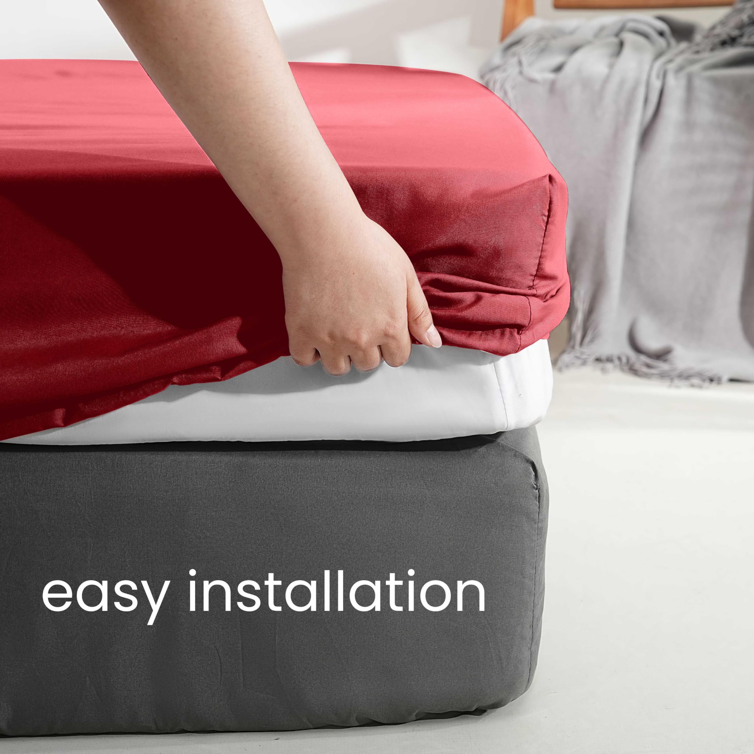 Mohap Queen Size Fitted Sheet - Deep Pocket (Up to 16