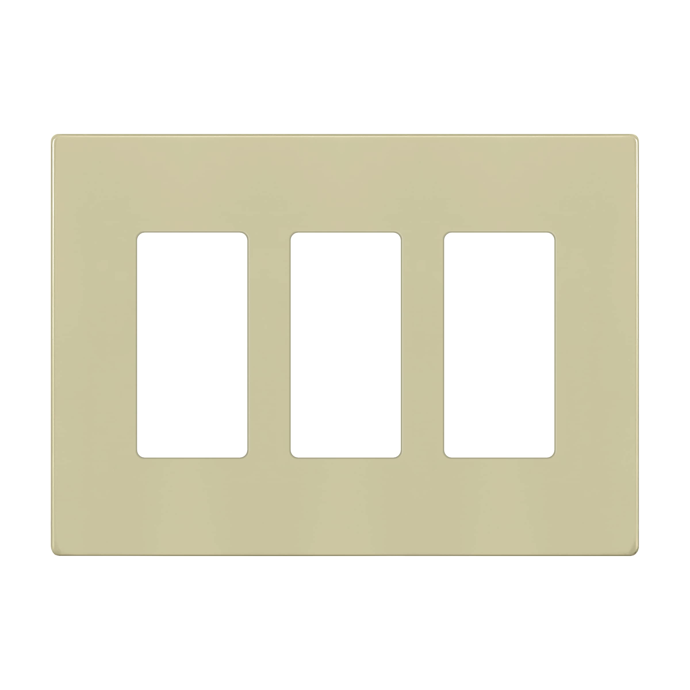 ENERLITES Screwless Decorator Wall Plates - Child Safe Outlet Covers, Glossy Finish, Medium Size 3-Gang (4.88