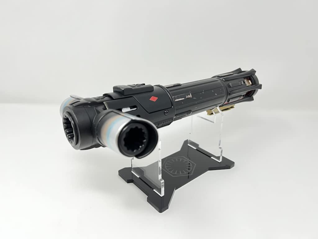 Star Wars Galaxy's Edge Kylo Ren Legacy Lightsaber Hilt with Custom Engraved Display Stand - Collectible Replica for Fans, Cosplay & Home Decor - Perfect for Star Wars Themed Parties, Display Cases & Gift Giving