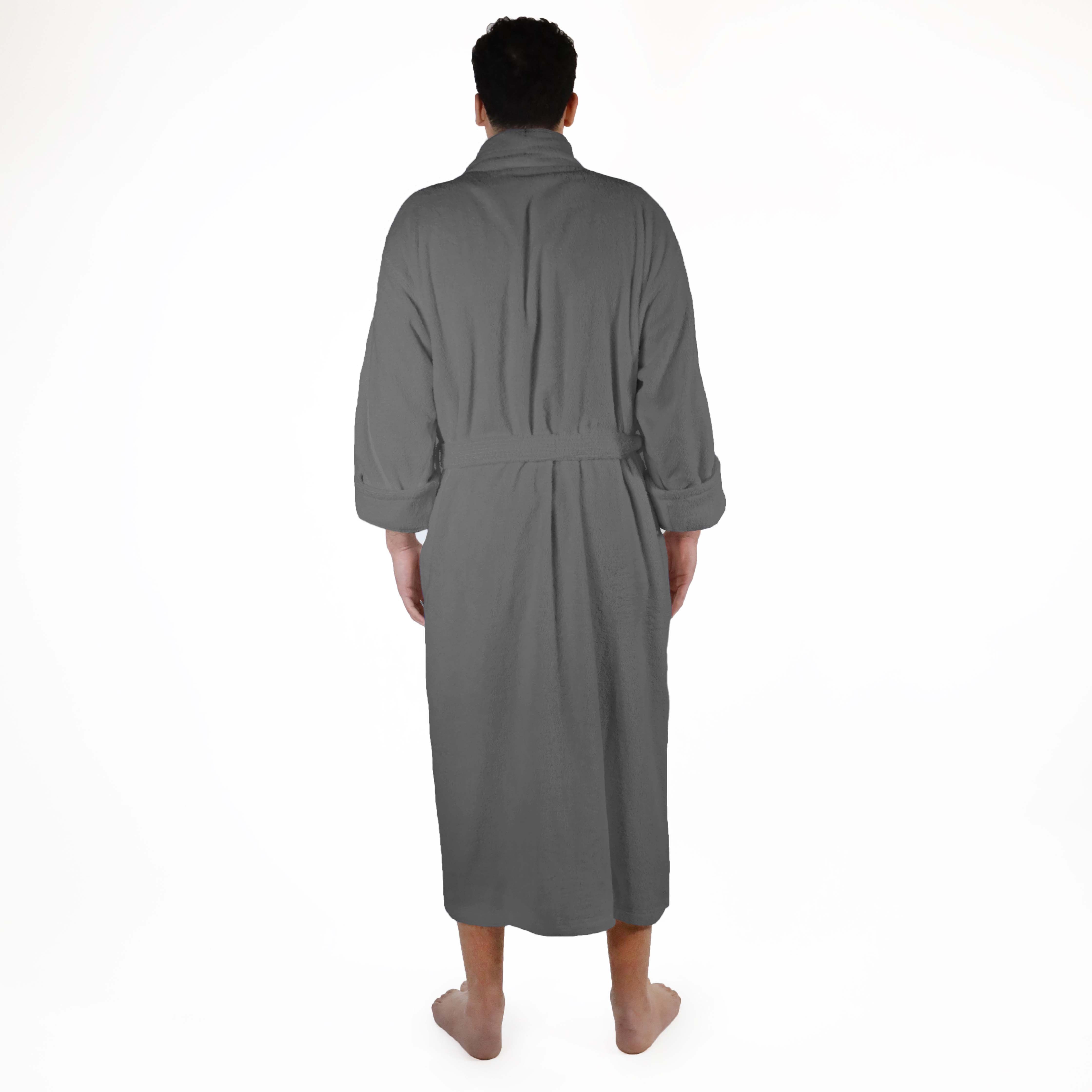 Premium Turkish Cotton Bathrobe for Women & Men - Unisex Shawl Collar Long Robe - Soft Spa, Lounge & Hotel Style Bathrobe for Relaxation at Home