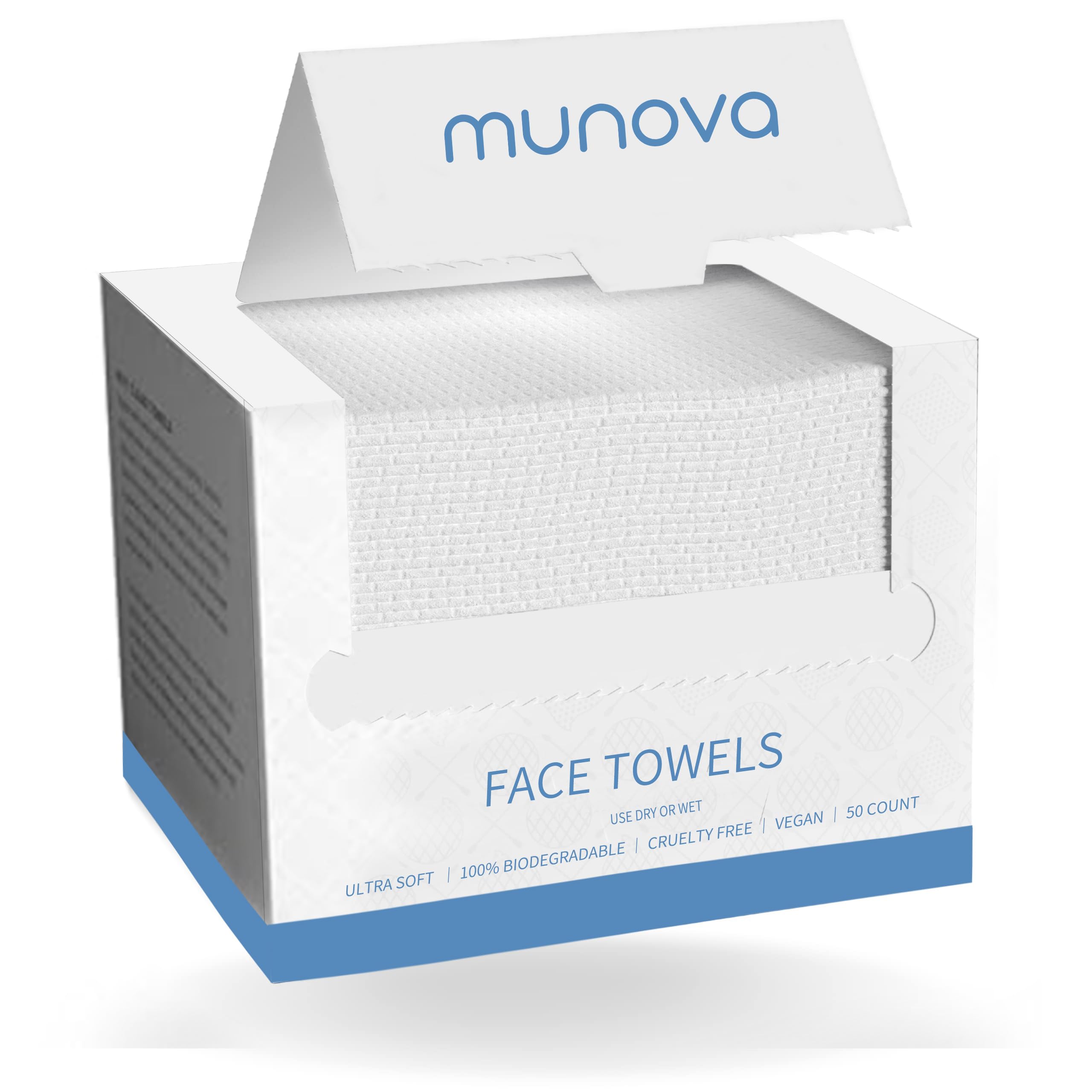 Soft & Gentle Disposable Face Towels - 100% Biodegradable, Hypoallergenic for Sensitive Skin | Perfect for Travel, Gym, Spa & Daily Skincare Routine