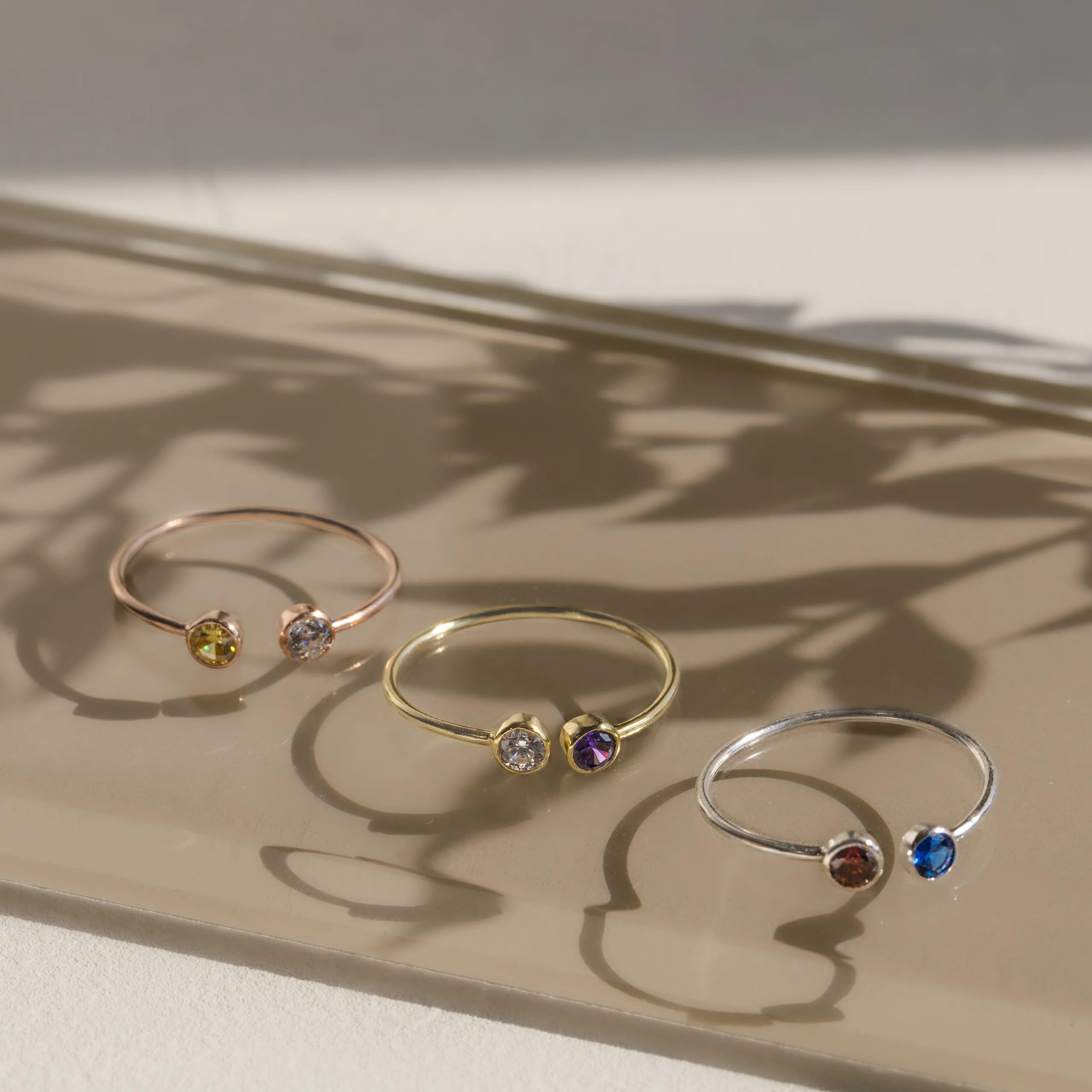 Personalized Dual Birthstone Ring for Mothers & Couples - Custom His & Her Two Birthstone Ring - Perfect Gift for Anniversary, Mother's Day & Valentine's Day (01-Duo)