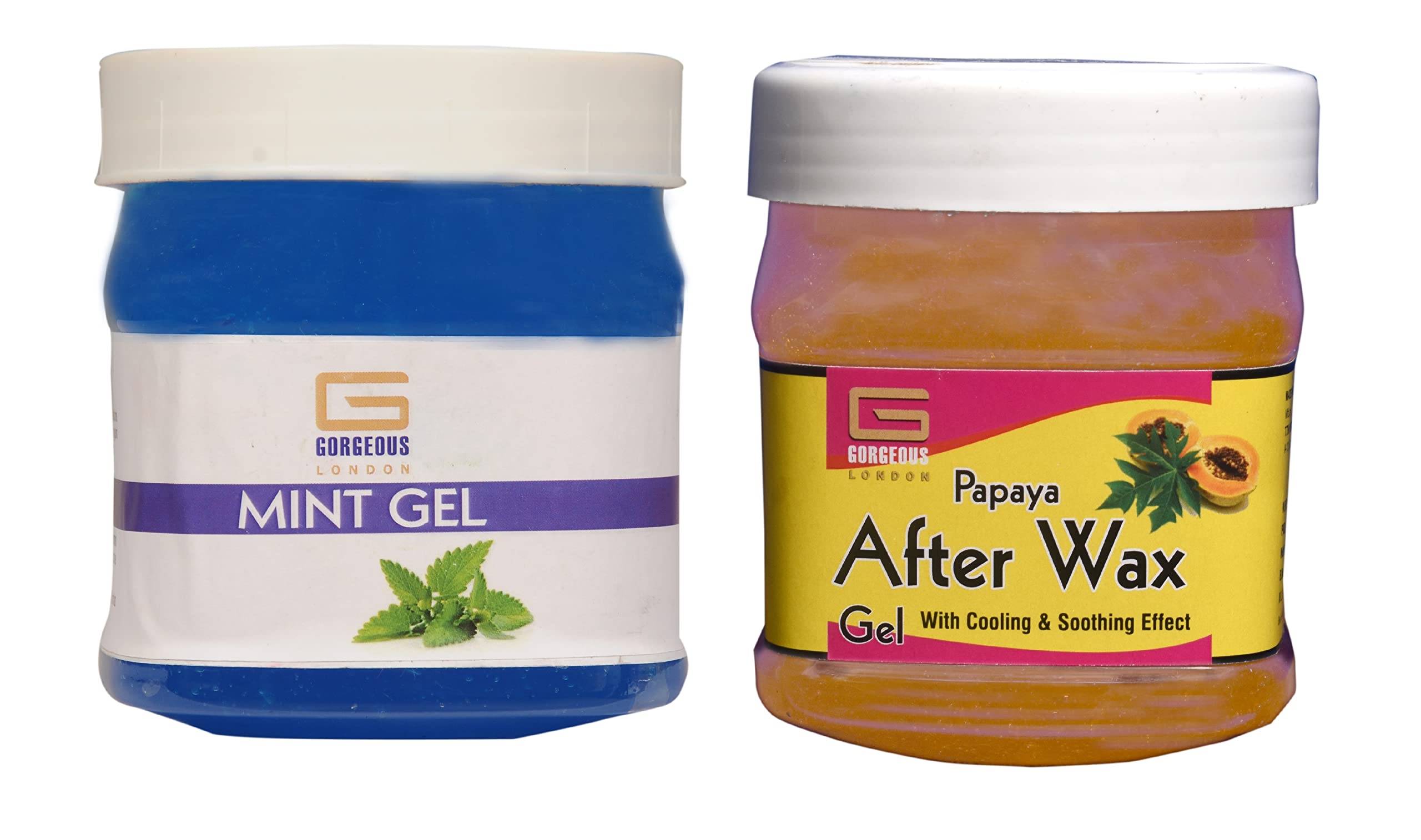 London Mint & Papaya After Wax Gel Combo - 2 Pack (450ml Each) | Soothing Post-Waxing Care for Smooth Skin | Ideal for Hair Removal & Bikini Line