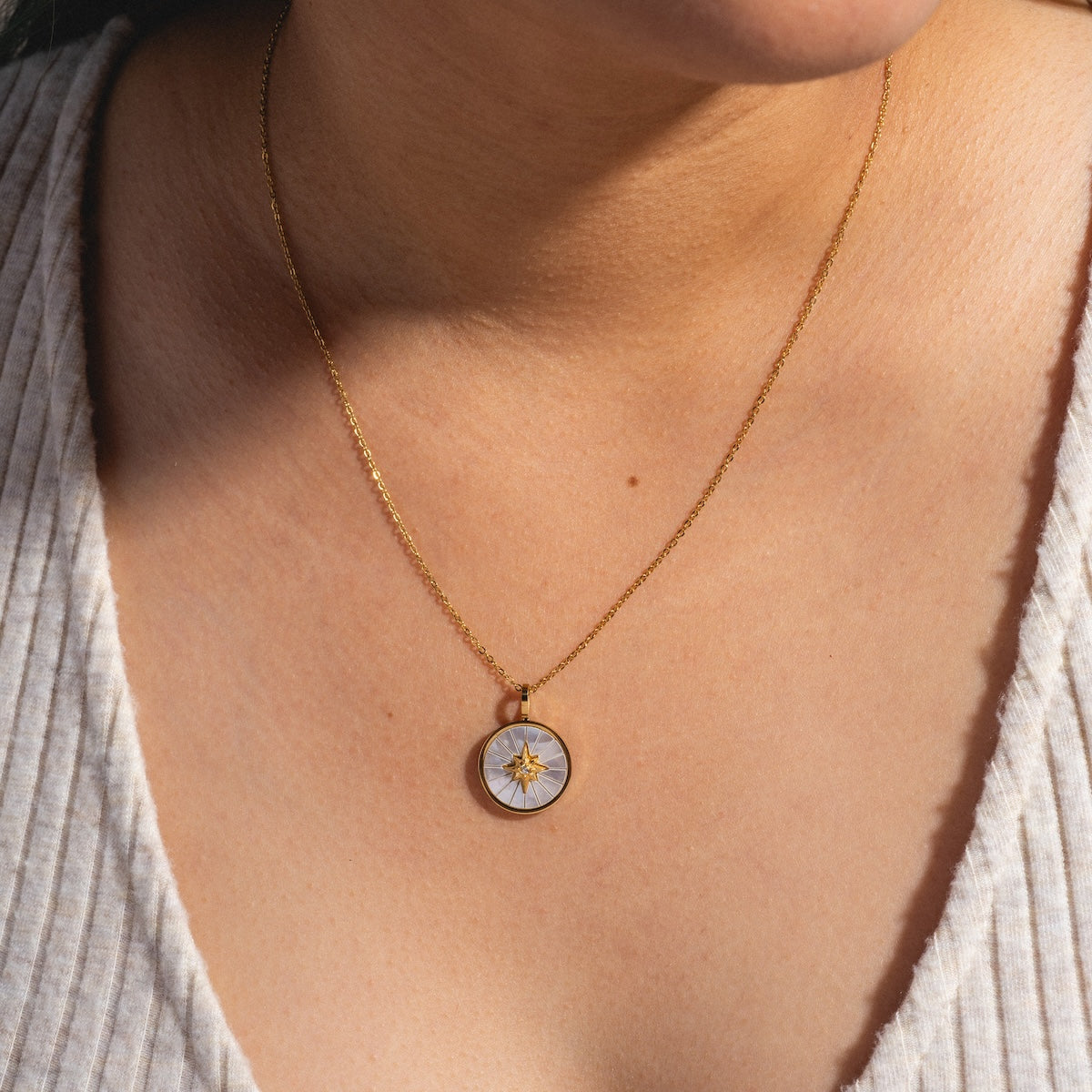 Starlight Pendant Necklace - Elegant Silver Moon & Star Charm Jewelry for Women | Perfect for Date Night, Parties & Gift Giving