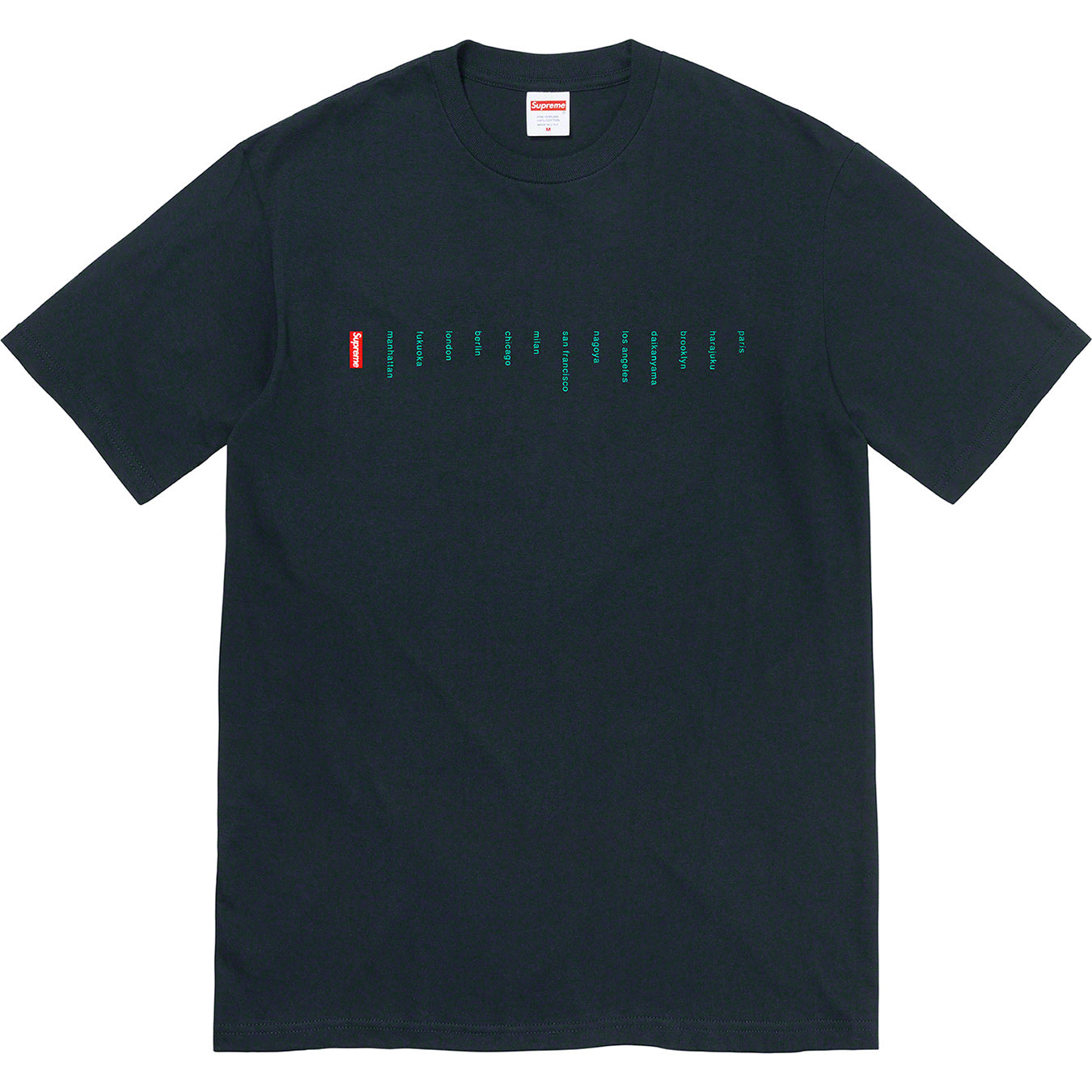 Supreme Location T-Shirt for Men - Black & Navy Cotton Streetwear Tee - Casual Wear, Street Style, Urban Fashion