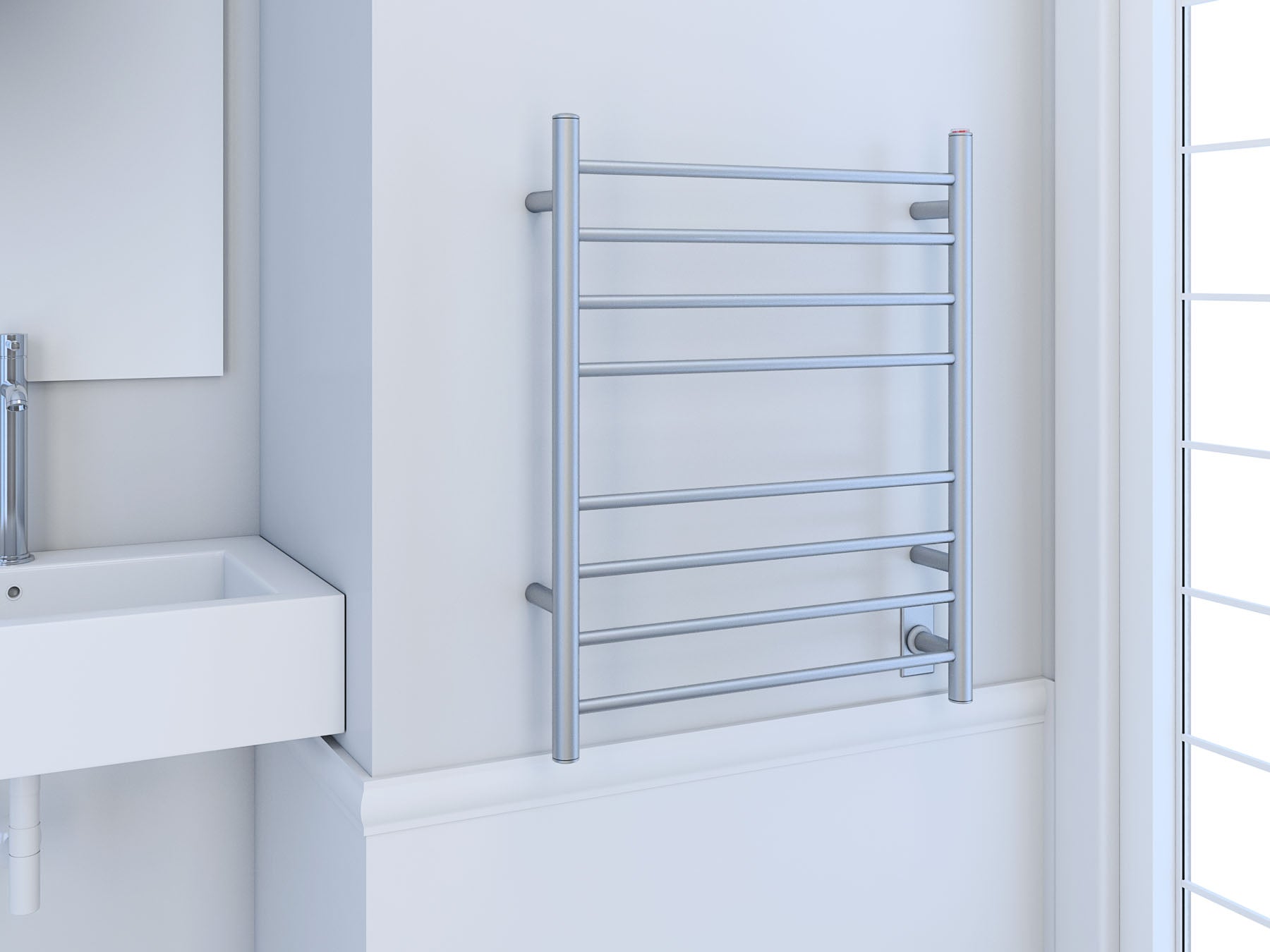 Prestige Dual 8 Bar Hardwired & Plug-in Towel Warmer - Brushed Stainless Steel - Bathroom Luxury for Spa, Hotel & Home Use