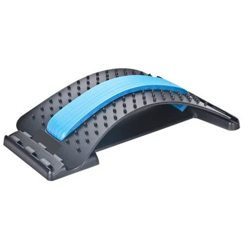 Electric Back Massager Stretcher - Portable Lumbar Support Device for Spine Pain Relief & Muscle Relaxation - Perfect for Home, Office, and Gym Use (Blue)