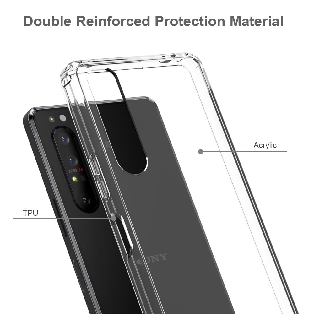 **Mikikit Clear Transparent Protective Phone Case for Xperia 1 II (5 Plus) - Durable Shockproof Cover for Everyday Use, Travel & Outdoor Activities**