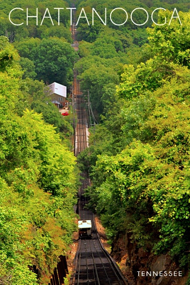 Chattanooga Tennessee Lookout Mountain Incline Railway - 36x54 Giclee Art Print, Vintage Travel Poster for Wall Decor | Perfect for Home, Office & Gift Giving