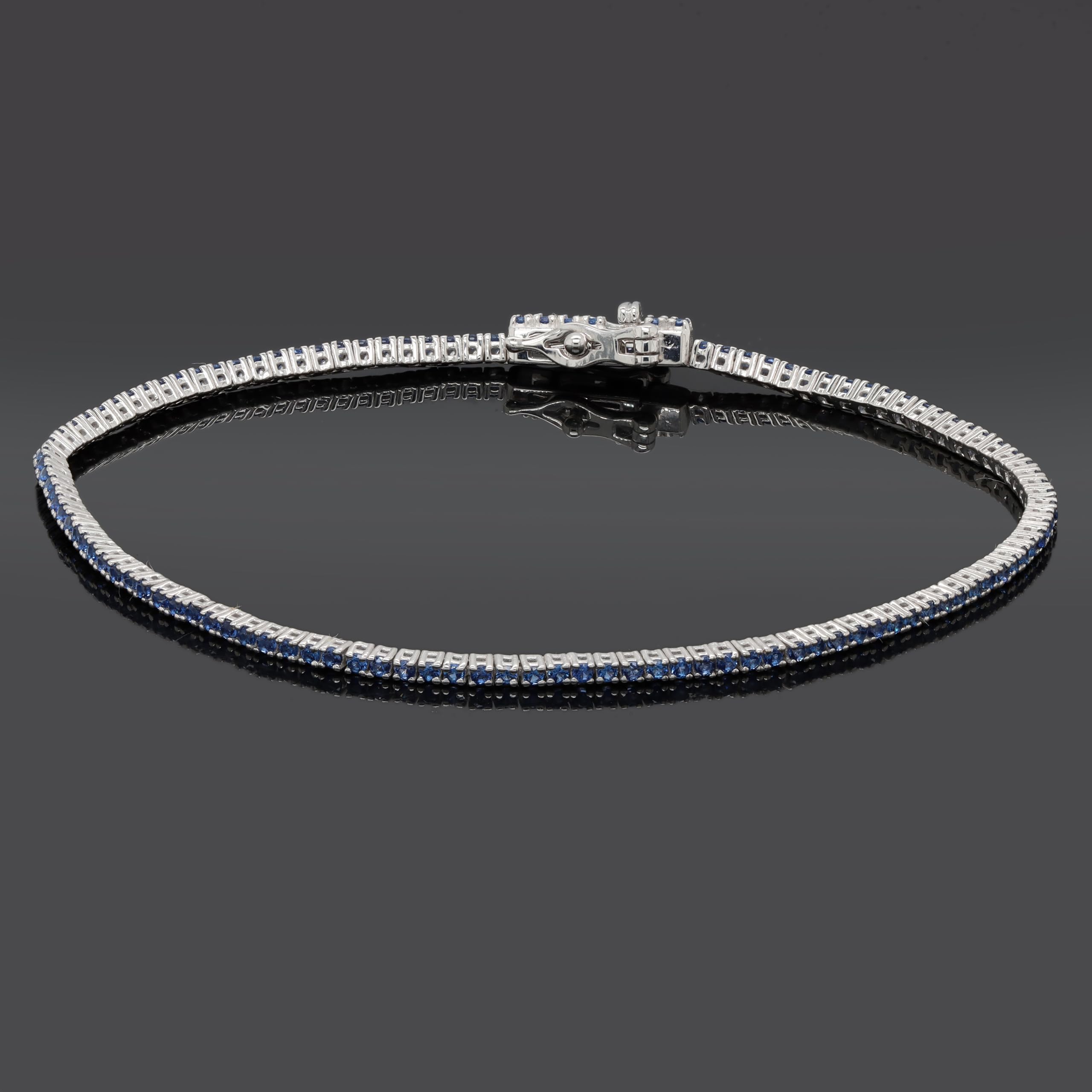 1.3mm Round Birthstone Gemstone Thin Tennis Bracelet for Women & Teens - 7