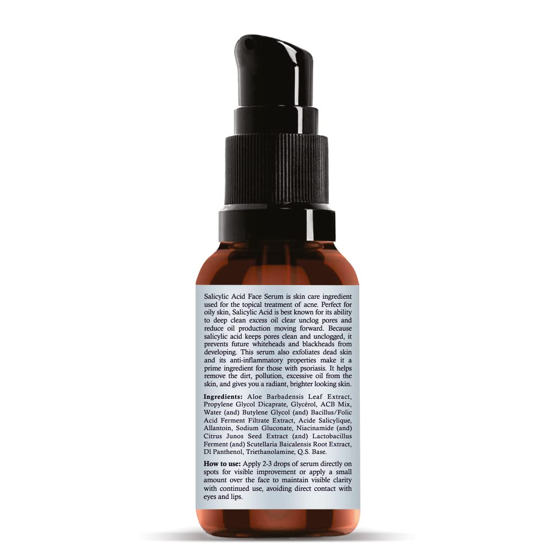 Nuerma Science 2% Salicylic Acid Face Serum - BHA Exfoliator for Oily & Acne-Prone Skin - Reduces Excess Oil, Blackheads, Whiteheads & Pores - 30ml - Perfect for Daily Skincare Routine & Blemish Control
