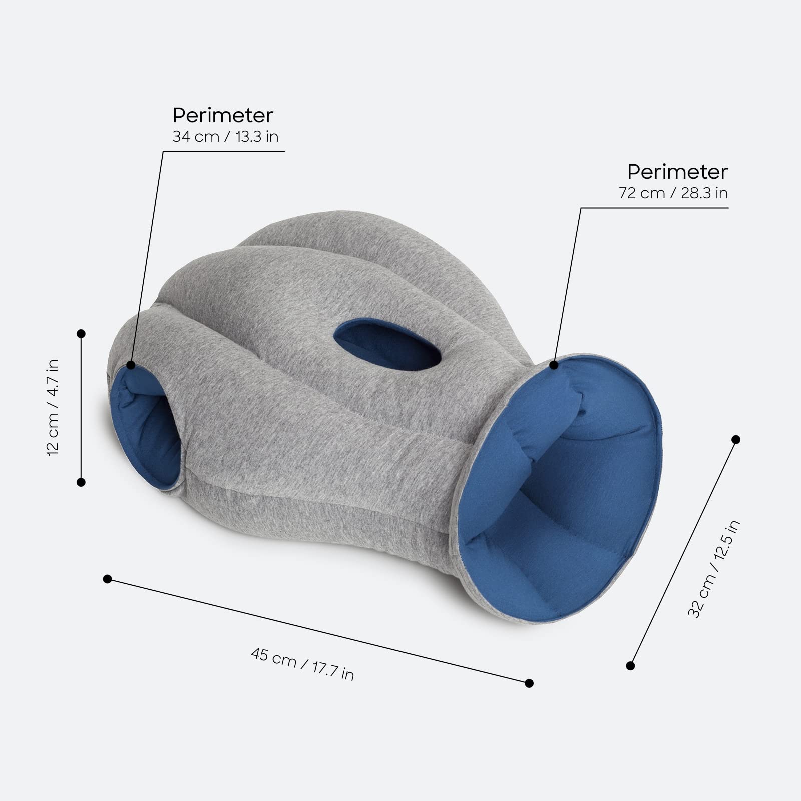 Original Ostrichpillow Travel & Nap Pillow - Premium Microbeads Filled, Patented Ergonomic Design for Airplane, Office & Home Use - Machine Washable & Portable Comfort for Travelers