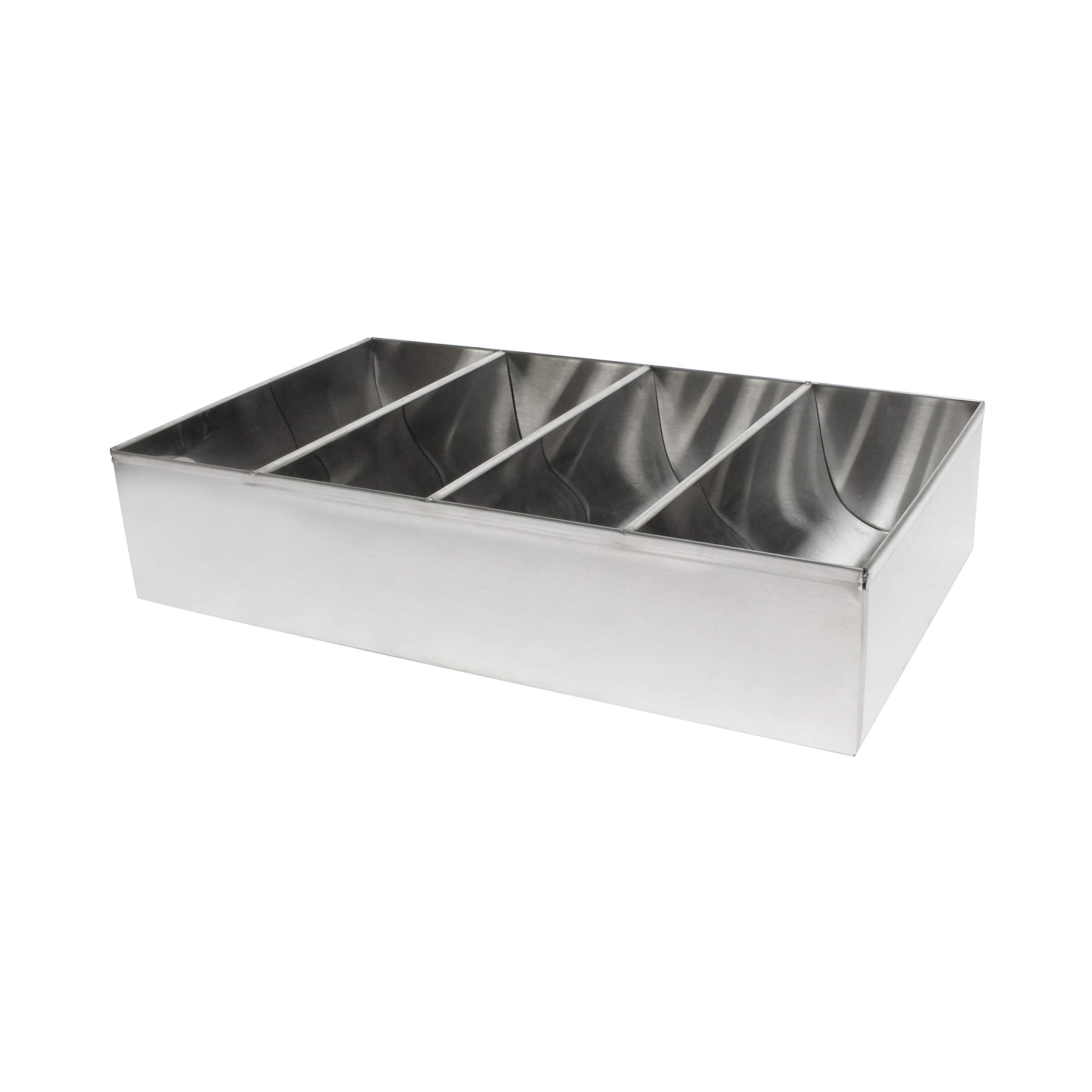 Thunder Group 4-Compartment Stainless Steel Cutlery Organizer Box - Perfect for Restaurants, Catering & Home Kitchen Utensil Storage