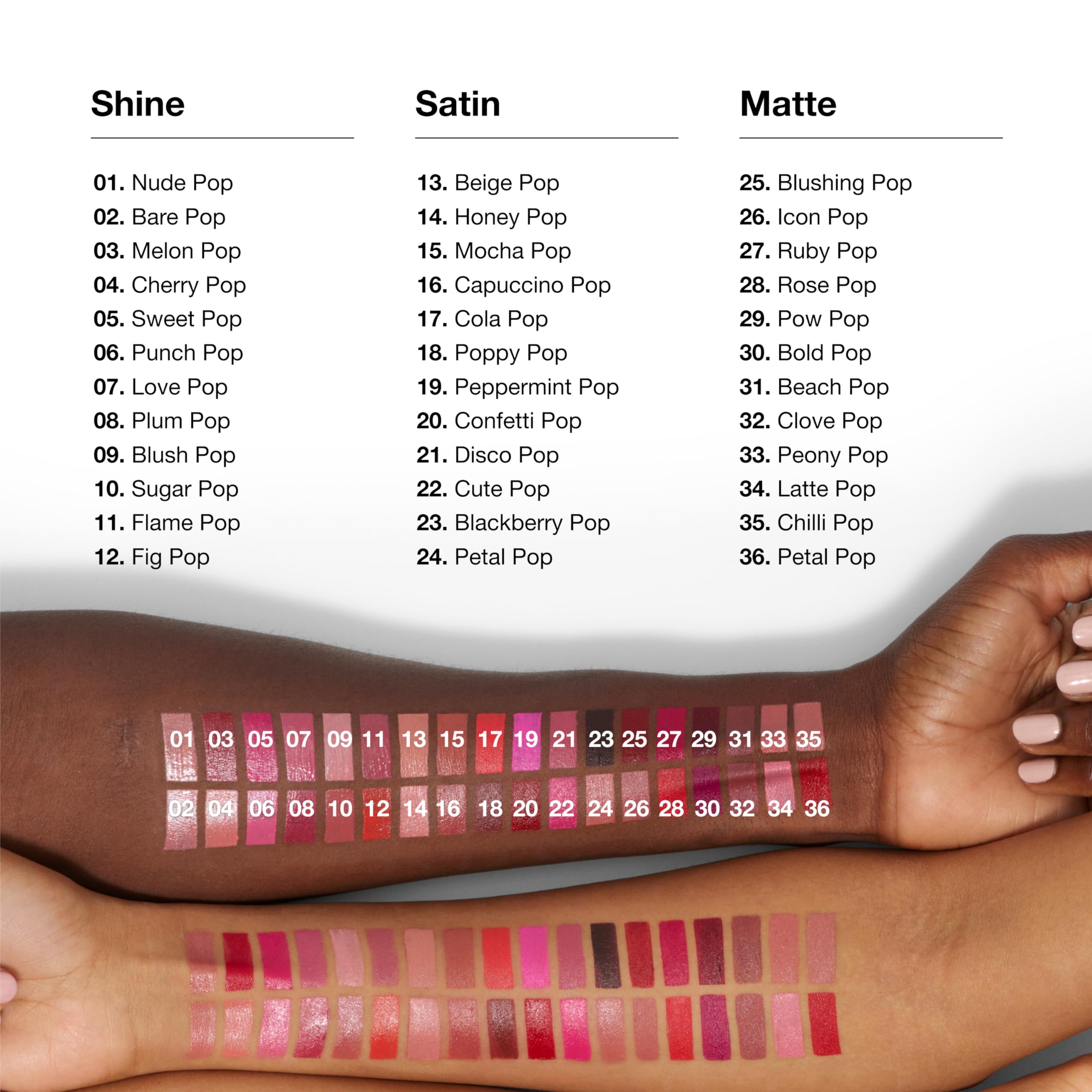 Clinique Pop Longwear Lipstick - 12-Hour Wear, Satin & Matte Finish, Hydrating Formula | Perfect for Day to Night Wear, Office, Dates & Special Occasions