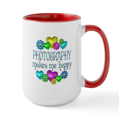 White/Red Inside - Photography Large Mug