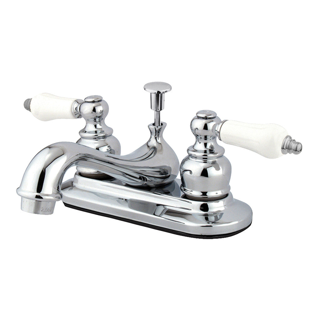 Kingston Brass KB606PL Restoration 4-Inch Centerset Bathroom Faucet - Polished Nickel Finish for Vanity Sink, Perfect for Bathroom Renovation & Modern Home Decor