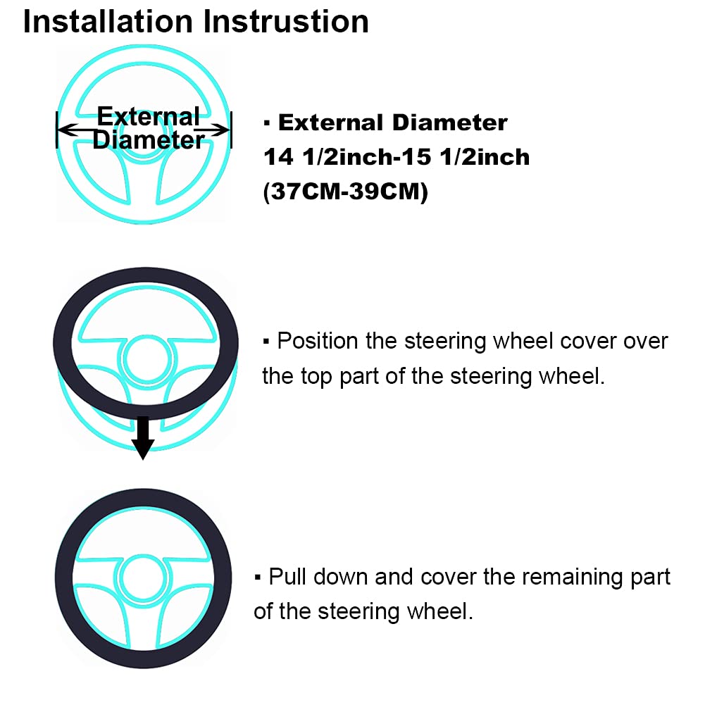 3Pcs Soft Fluffy Wool Car Steering Wheel Cover Set with Handbrake & Gear Shift Cover - Warm Fuzzy Winter Accessories for Women (White Black Tip) | Perfect for Cold Weather Driving & Stylish Car Interior Upgrade