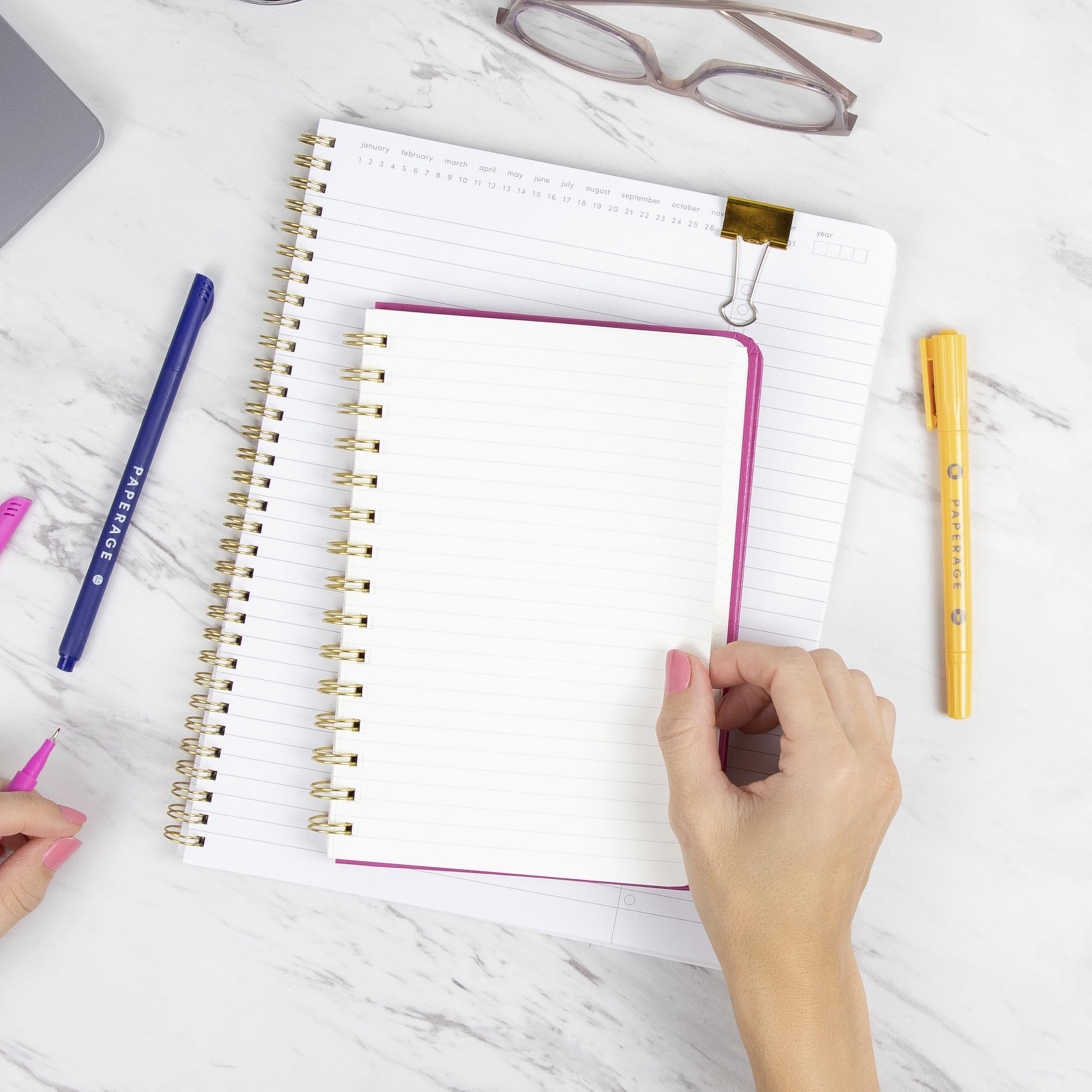 PAPERAGE Lined Spiral Notebook Journal - 160 Pages, 5.5