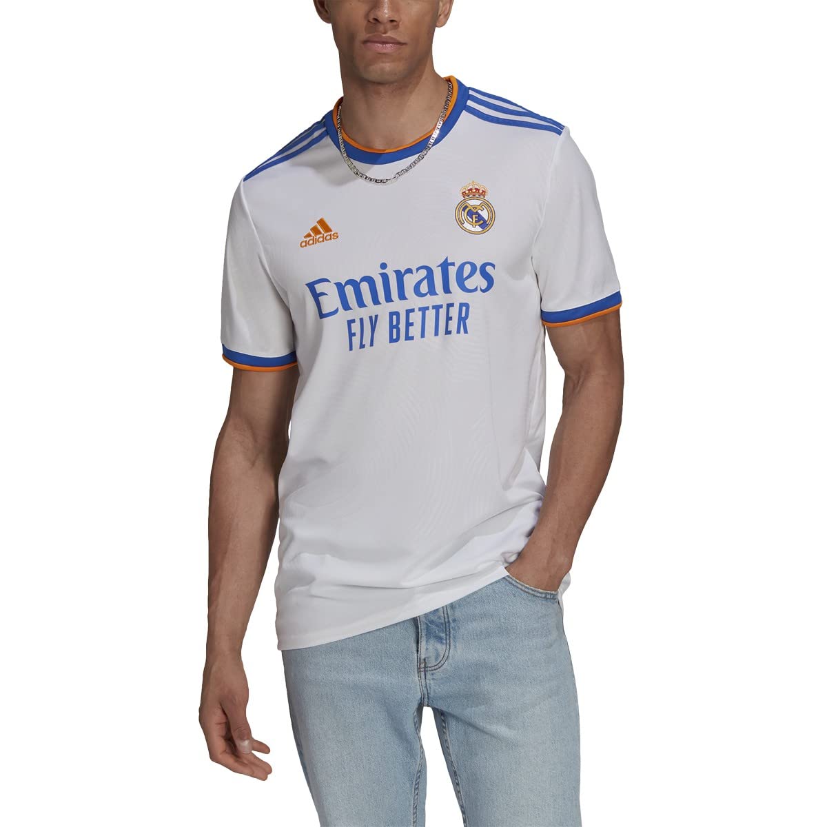 adidas Men's Real Madrid 2021-22 Home Soccer Jersey - Authentic Football Shirt for Fans & Players - Perfect for Matches, Training & Casual Wear