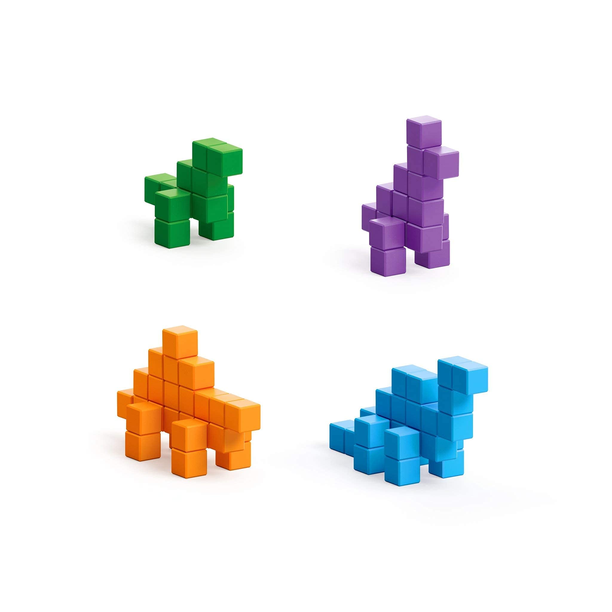 PIXIO Mini Dinos - 88pcs Magnetic Pixel Art Building Blocks for Kids, STEM Learning Toys with Dinosaur Figures, Creative Arts & Crafts Educational Toys for Boys & Girls - Perfect for Classroom, Birthday Gifts & Indoor Playtime