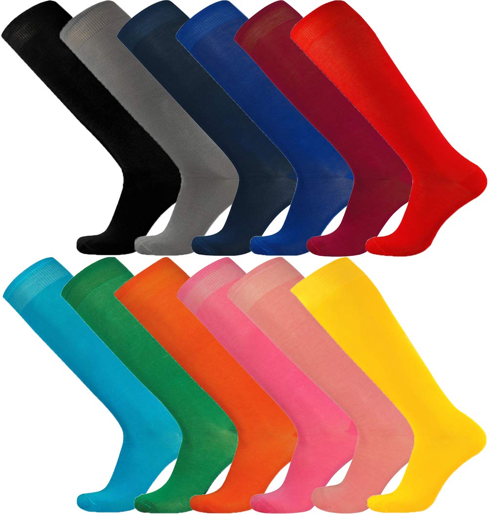 Premium Italian Mercerised Knee High Socks - Soft, Seamless & Durable - Vibrant Colors for Women & Men - Perfect for Work, Sports & Fashion Outfits