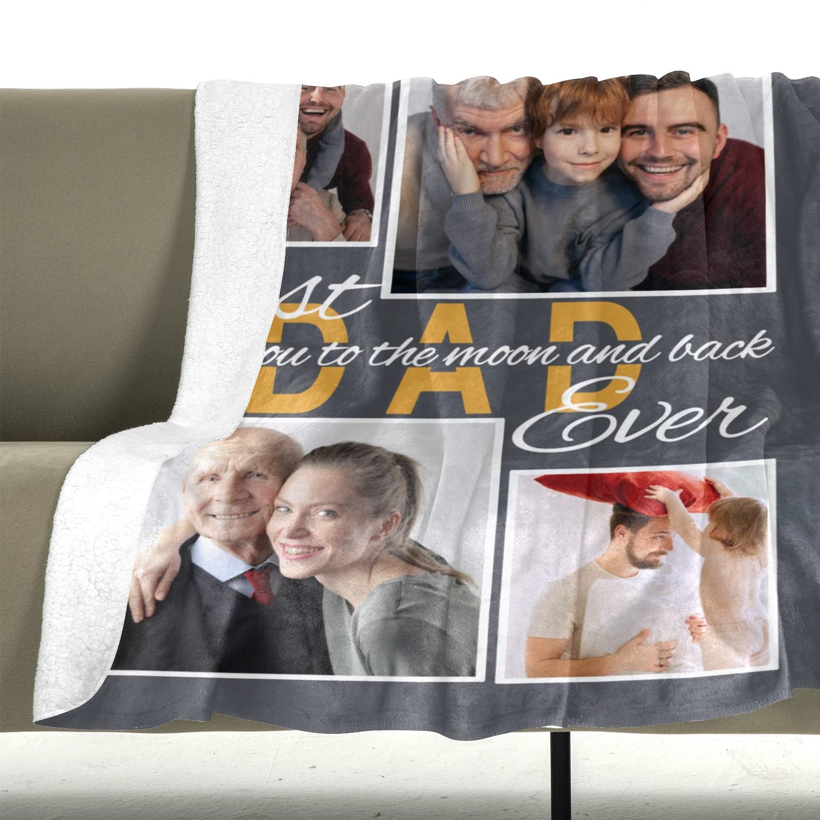 Personalized Photo Blanket 30x40 Inch - Custom Sherpa Blanket with Pictures for Mom, Dad, Kids, Couples & Friends | Perfect Gift for Birthday, Anniversary & Family Gatherings