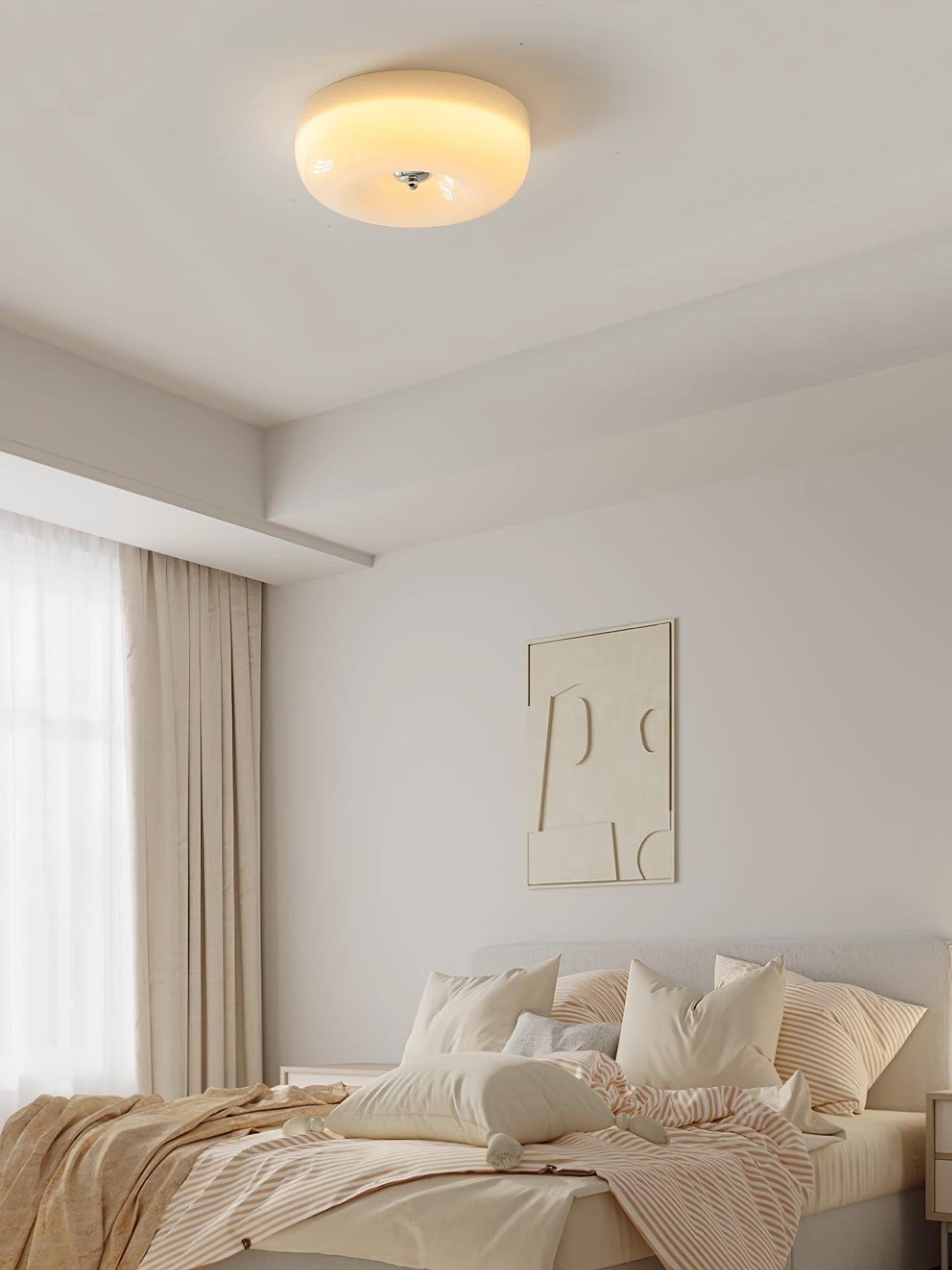 Cream Pudding Ceiling Light Fixture - Modern Soft Glow LED Bedroom Lighting for Cozy Home Decor