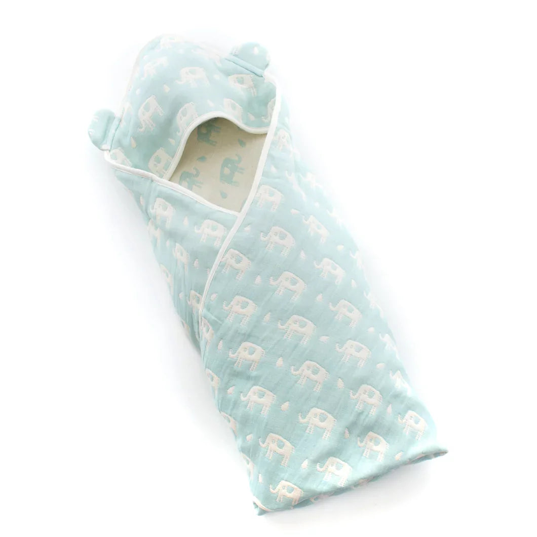 Premium Hartwell Imabari 6-Layer Muslin Swaddle Blanket with Hood - 80cm Soft Baby Wrap for Newborns | Perfect for Swaddling, Nursing & Stroller Use