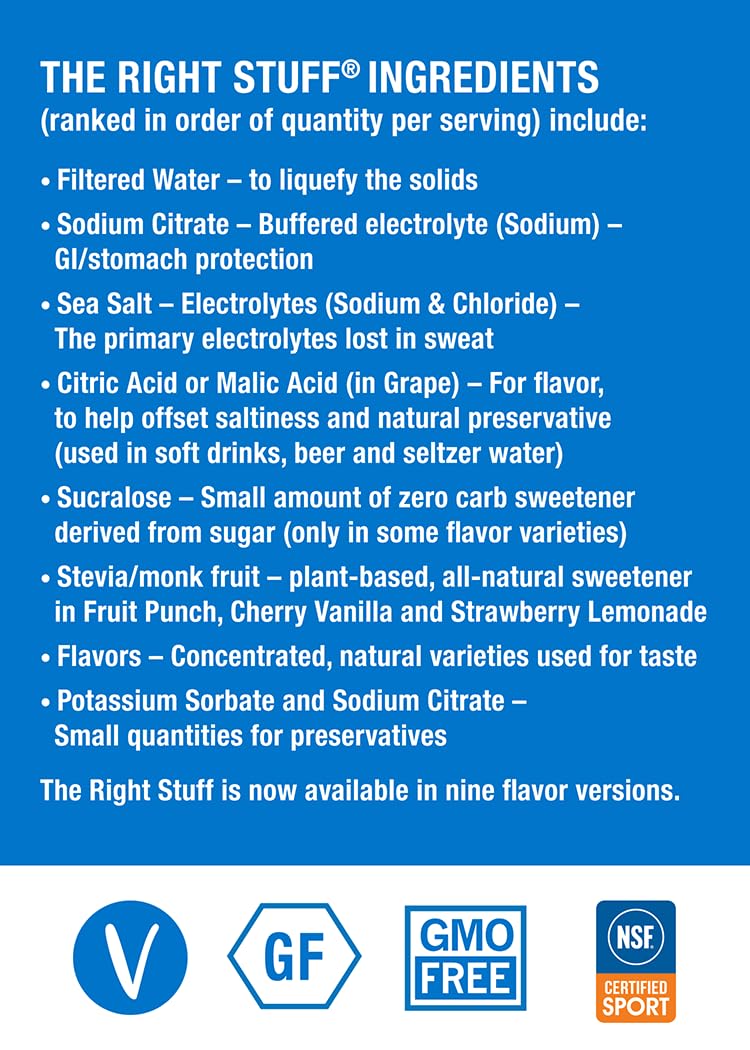 Amazon Special: The Right Stuff Electrolyte Drink Concentrate (60 Pouches) - 3 Flavors (Strawberry Lemonade, Grape & Lemon Lime) - Perfect for Hydration During Workouts, Hiking & Travel