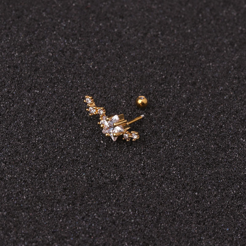 20G Cartilage Long Star Stud Earrings - Hypoallergenic Stainless Steel Body Jewelry for Women | Perfect for Piercing, Daily Wear & Special Occasions