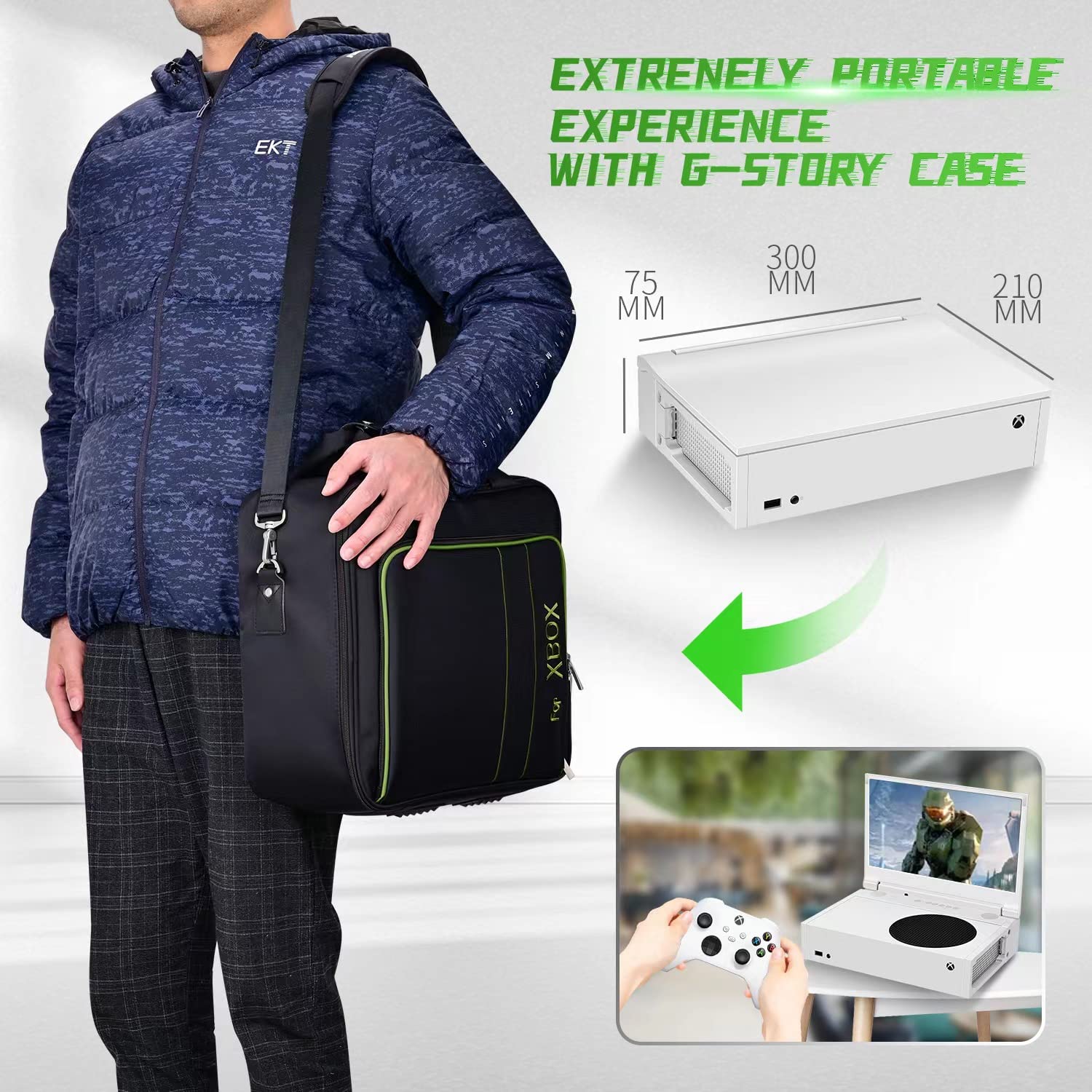 G-STORY 12.5'' 4K Portable Gaming Monitor for Xbox Series S | IPS Screen, HDR, FreeSync, Dual HDMI | Travel & Home Entertainment Display for Gamers