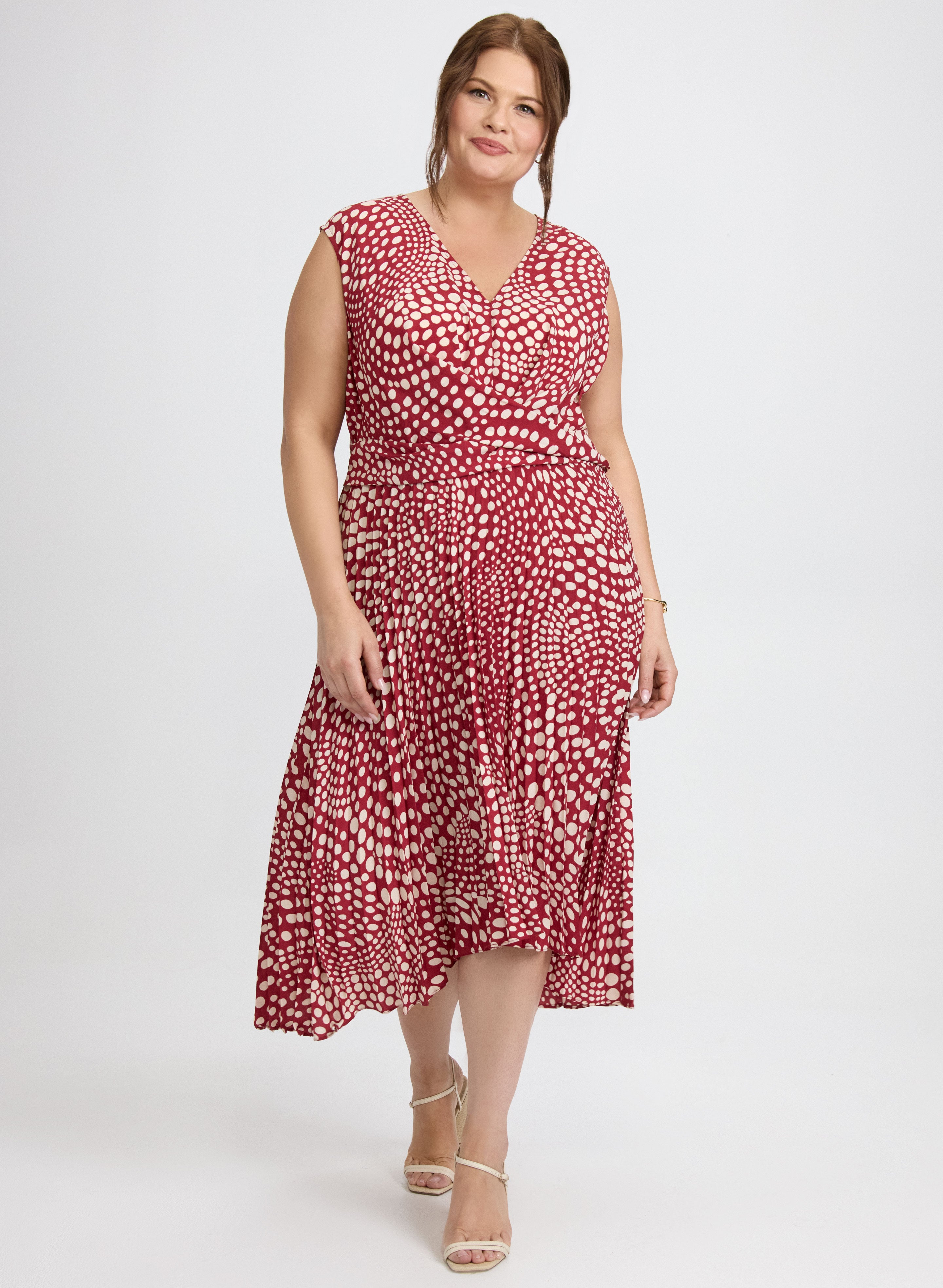 Elegant Chiffon Polka Dot Summer Dress for Women - Casual & Party Wear - Perfect for Beach, Wedding & Date Night