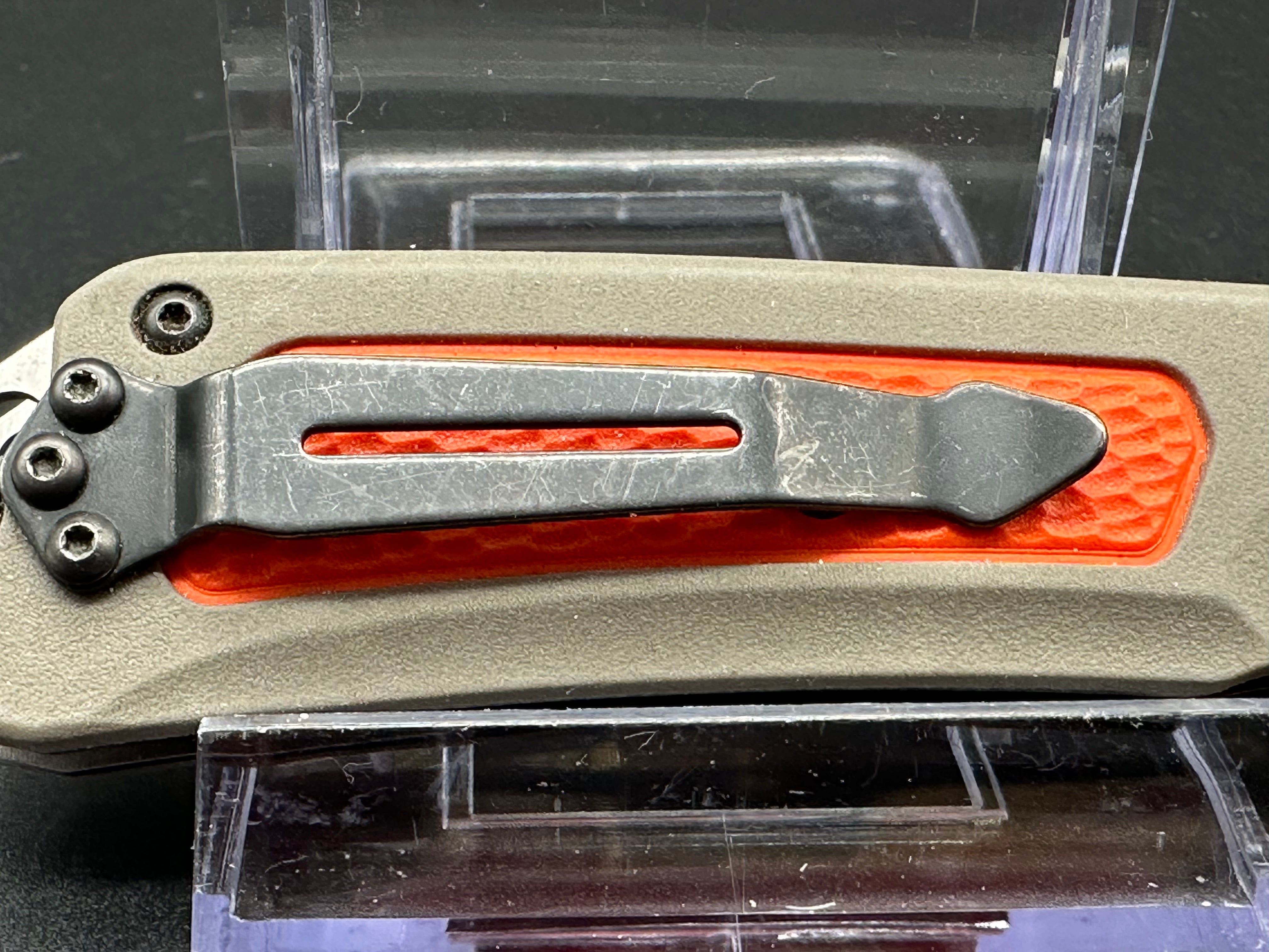 Benchmade Grizzly Ridge Hunting Knife - Grey/Orange Polymer Handle - Outdoor Survival, Camping & EDC Folding Knife