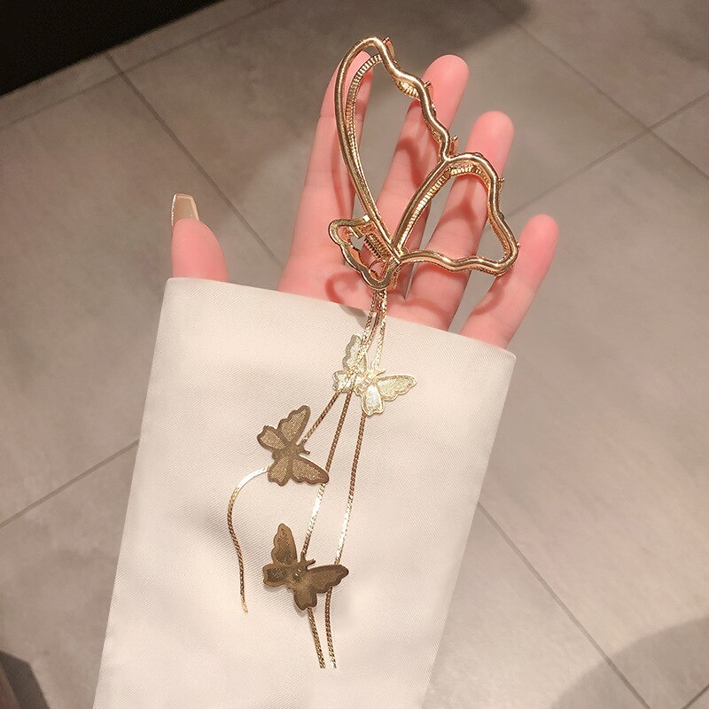 Elegant Butterfly Shark Hair Clip for Women - Fashion Hair Accessories for Parties, Weddings & Everyday Style