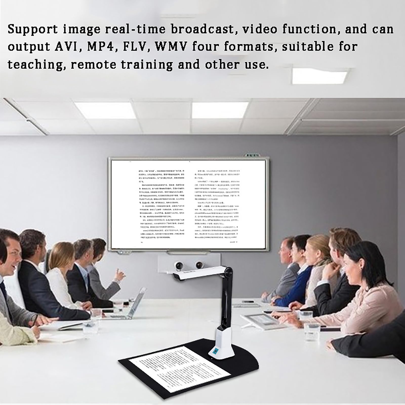 8MP USB Overhead Document Scanner with LED Fill Lights - A4 Book & Photo Scanner with OCR Recognition, Auto Image Correction for Home Office, School, Library & Archiving