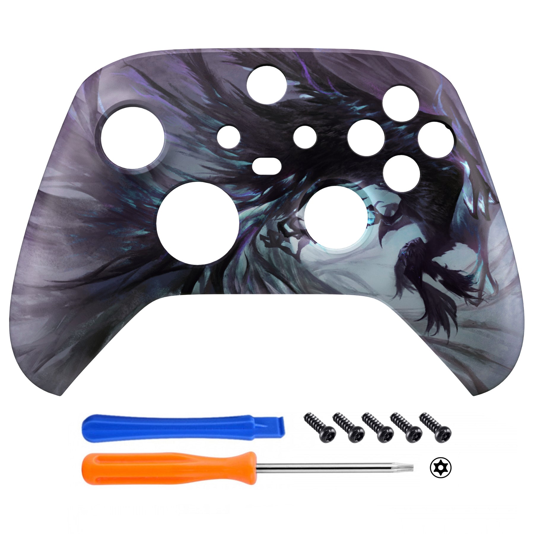 eXtremeRate Replacement Faceplate & Front Housing Shell for Xbox Series X/S Controller - Dragon Whisper Design | Custom Gaming Accessory for Enhanced Gameplay Experience