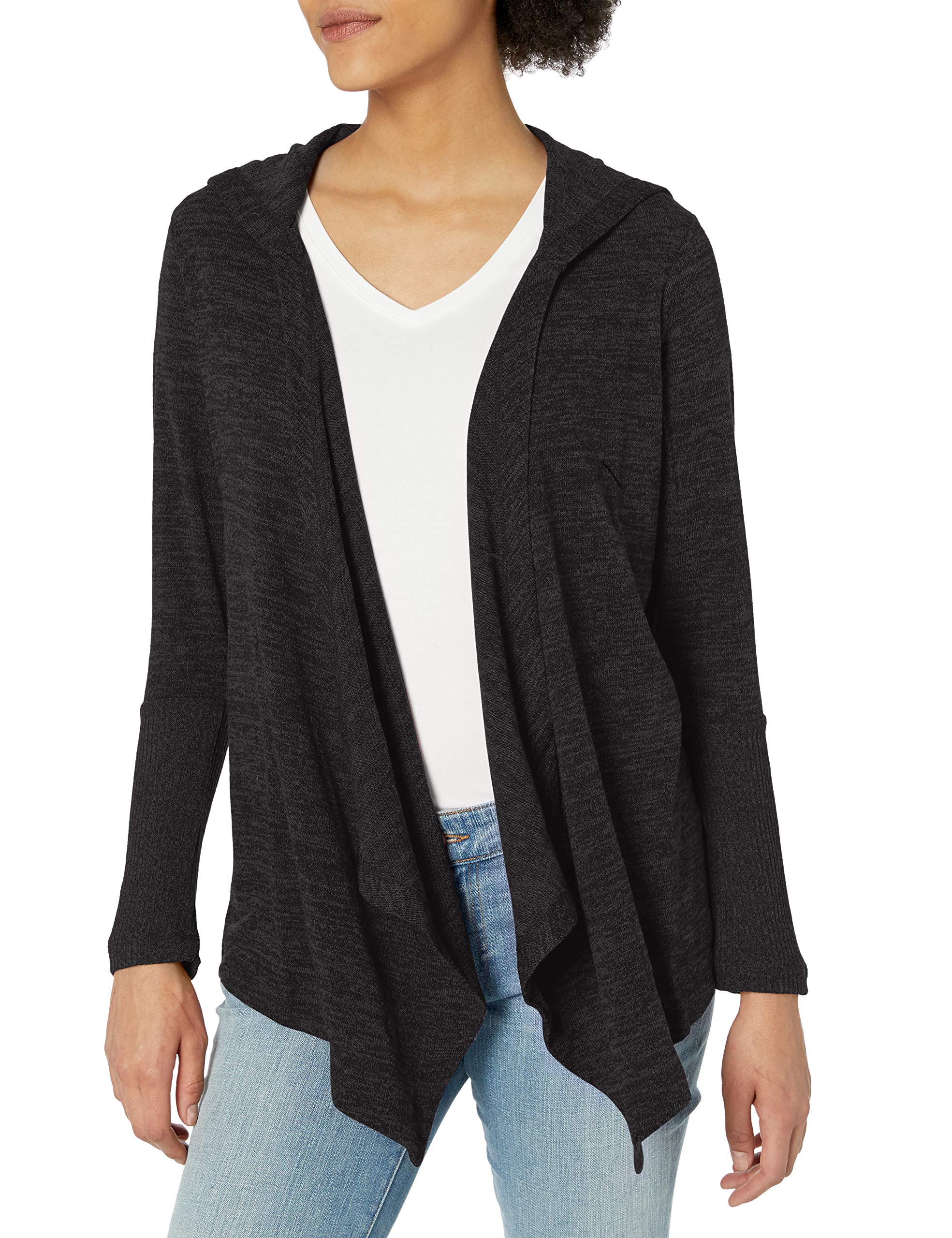 Ahh By Rhonda Shear Women's Hooded Sweater Wrap - Cozy Fleece Hoodie Cardigan for Lounge, Travel & Casual Wear