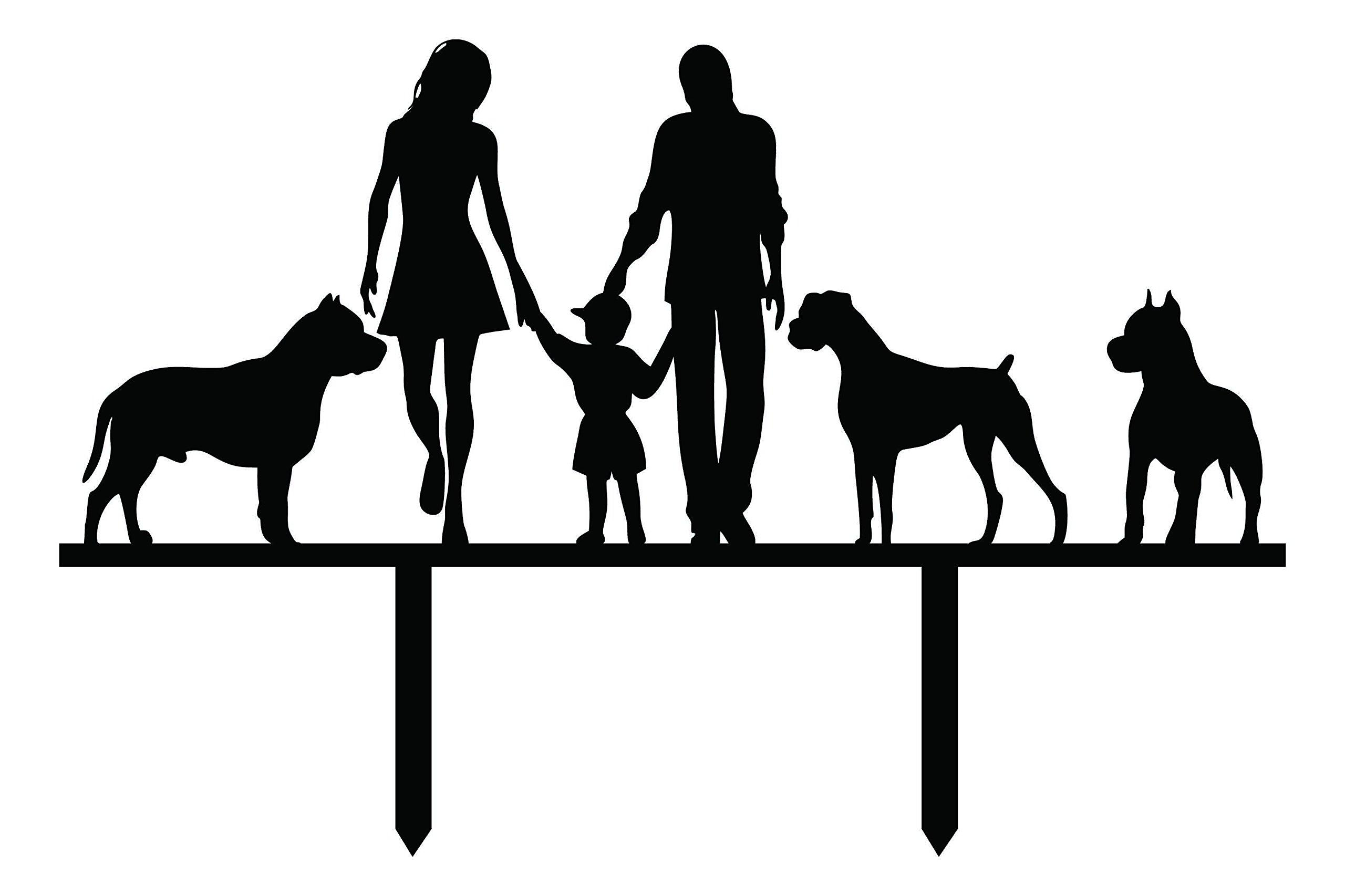 Custom Dog Silhouette Wedding Cake Topper - Personalized Family Cake Decorations (6