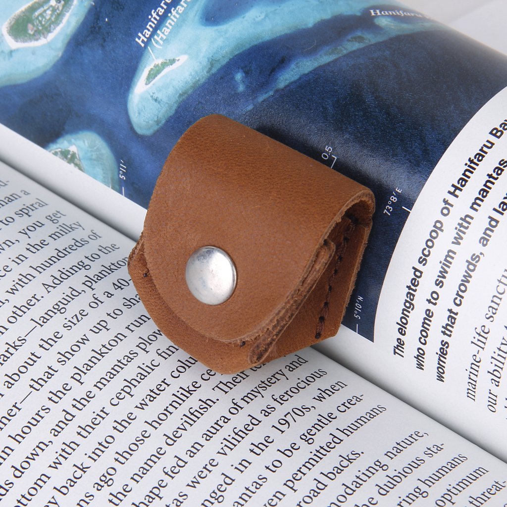 Premium Leather Pool Cue Chalk Holder Pouch with Snap Closure - Billiards & Snooker Accessories for Professional Players (Brown) - Perfect for Home Game Rooms, Bars, and Tournaments